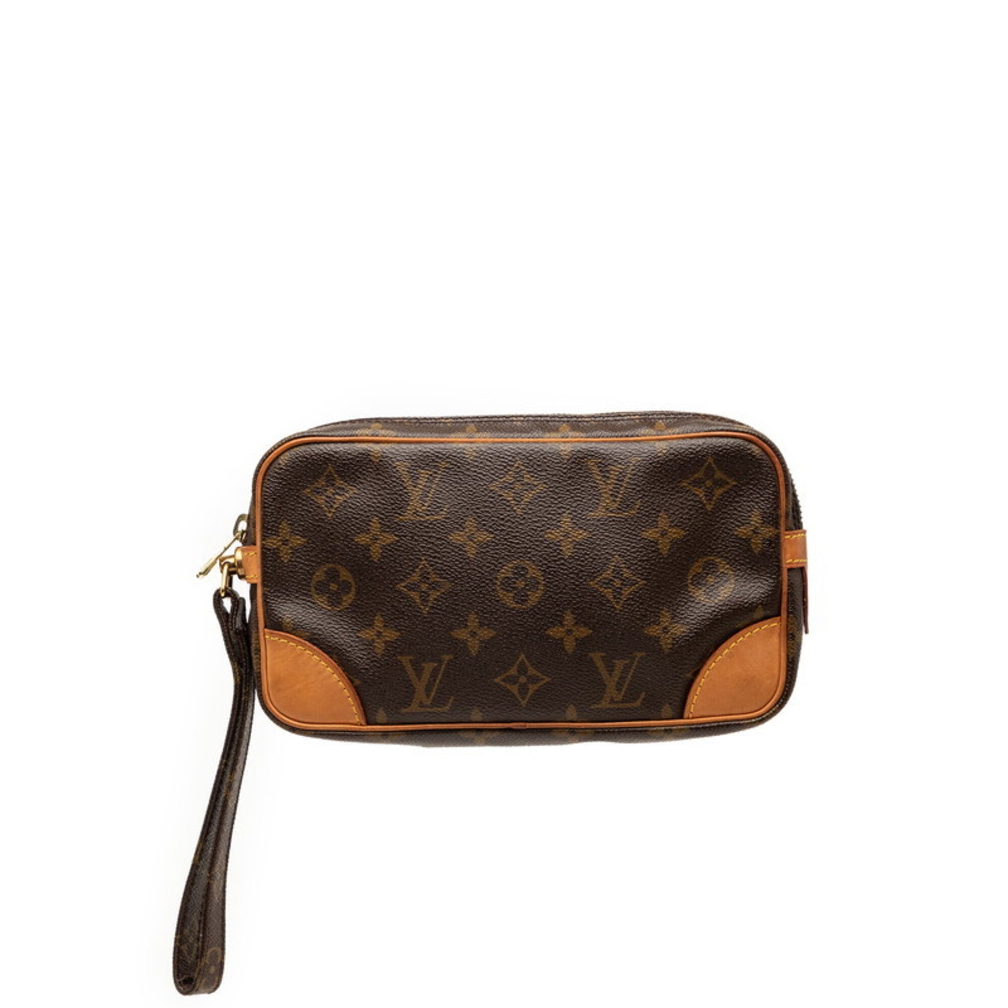 Louis Vuitton Brown Pvc Leather Clutch Bag (Pre-Owned)