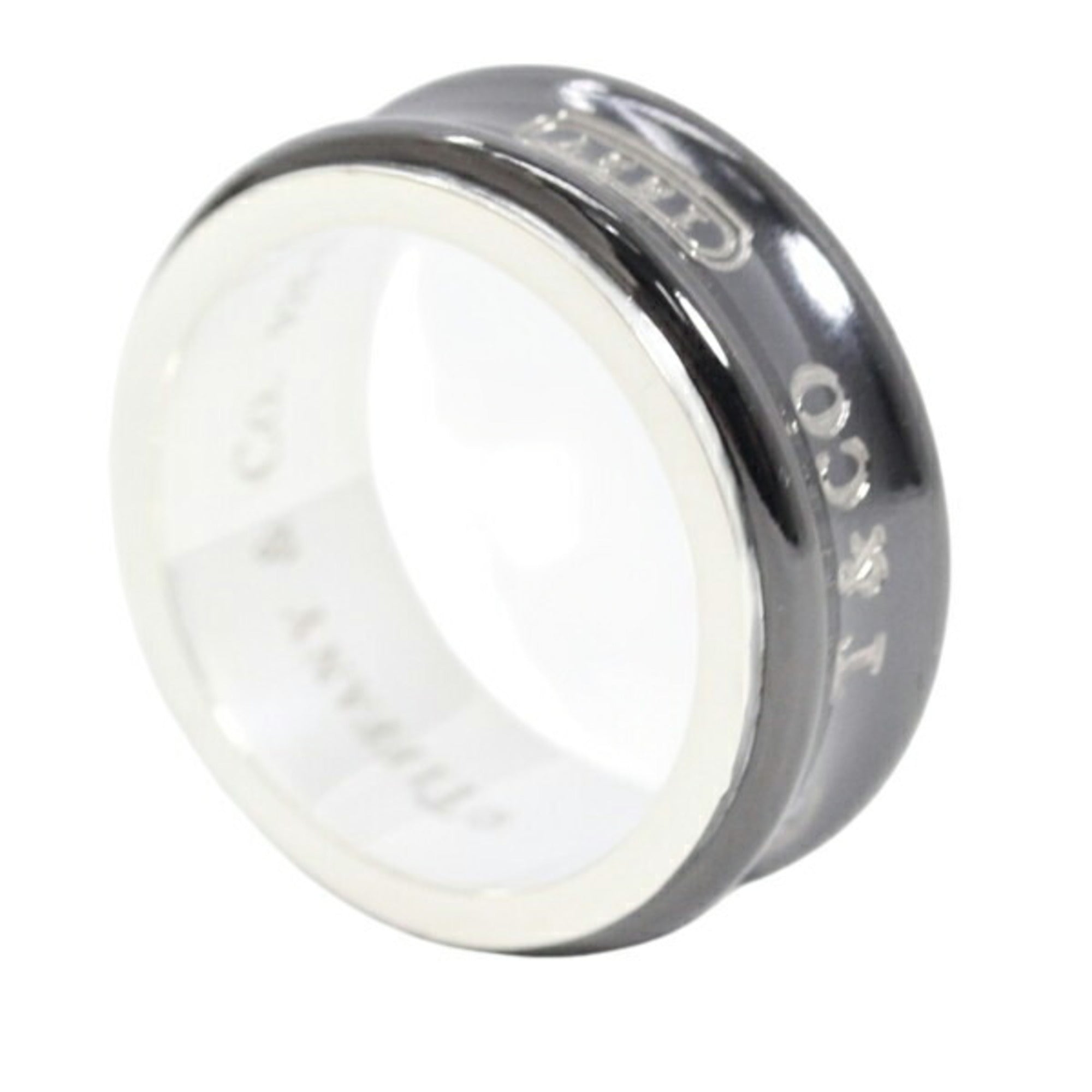 Tiffany Black Silver 925 Titanium Band Ring (Pre-Owned)