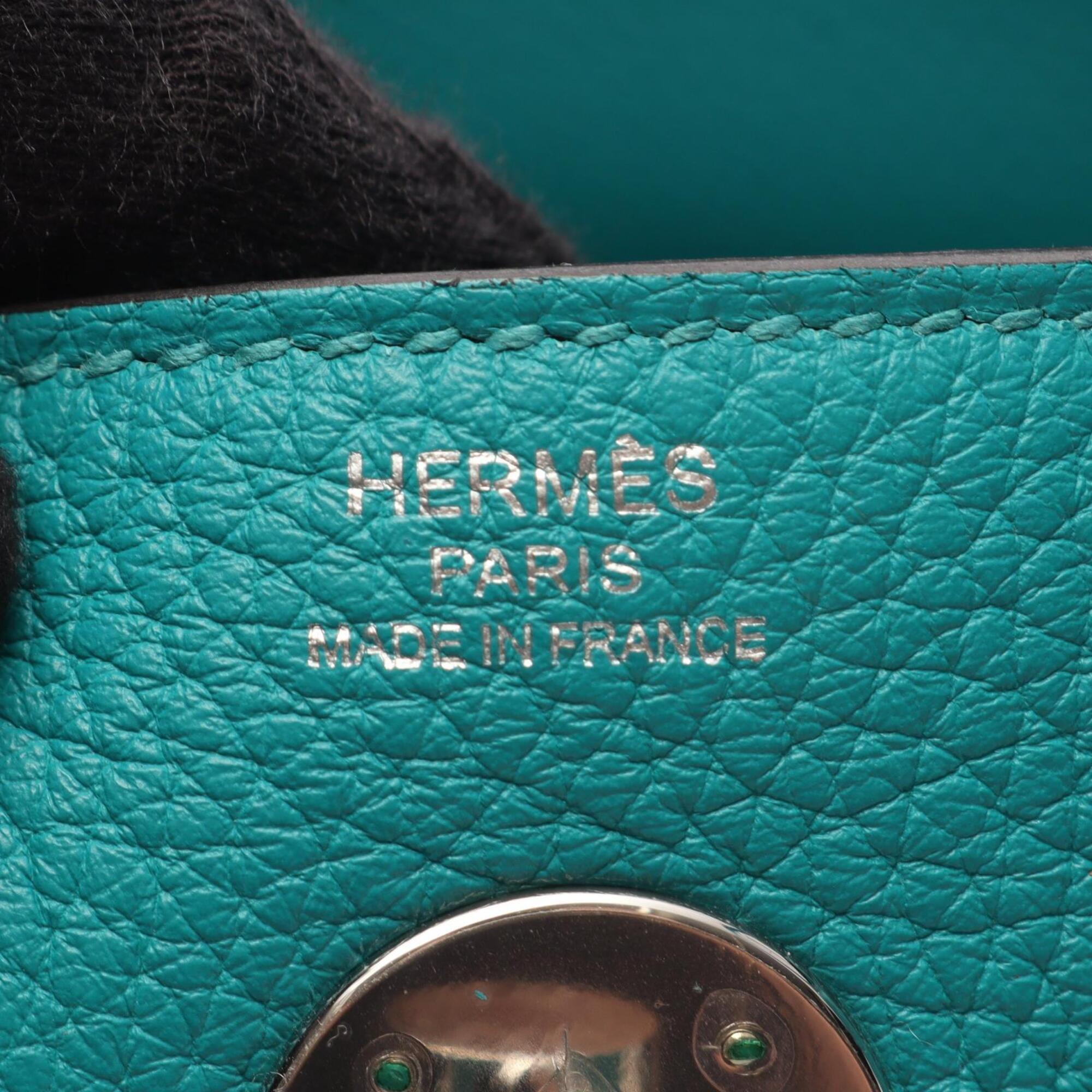 Hermes Green Taurillon Clemence Leather Leather Handbag Shoulder Bag (Pre-Owned)