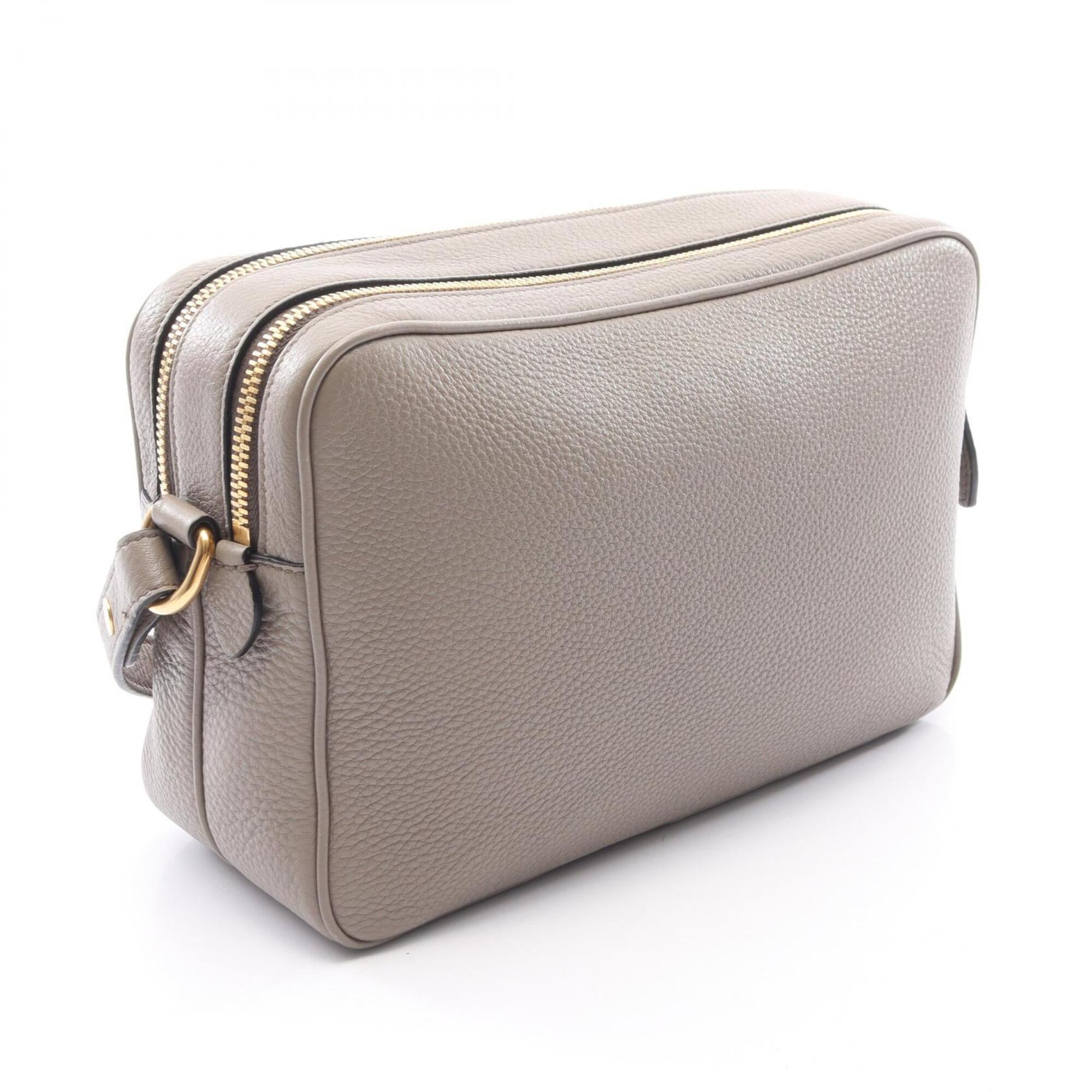 Prada Beige Leather Handbag Shoulder Bag (Pre-Owned)