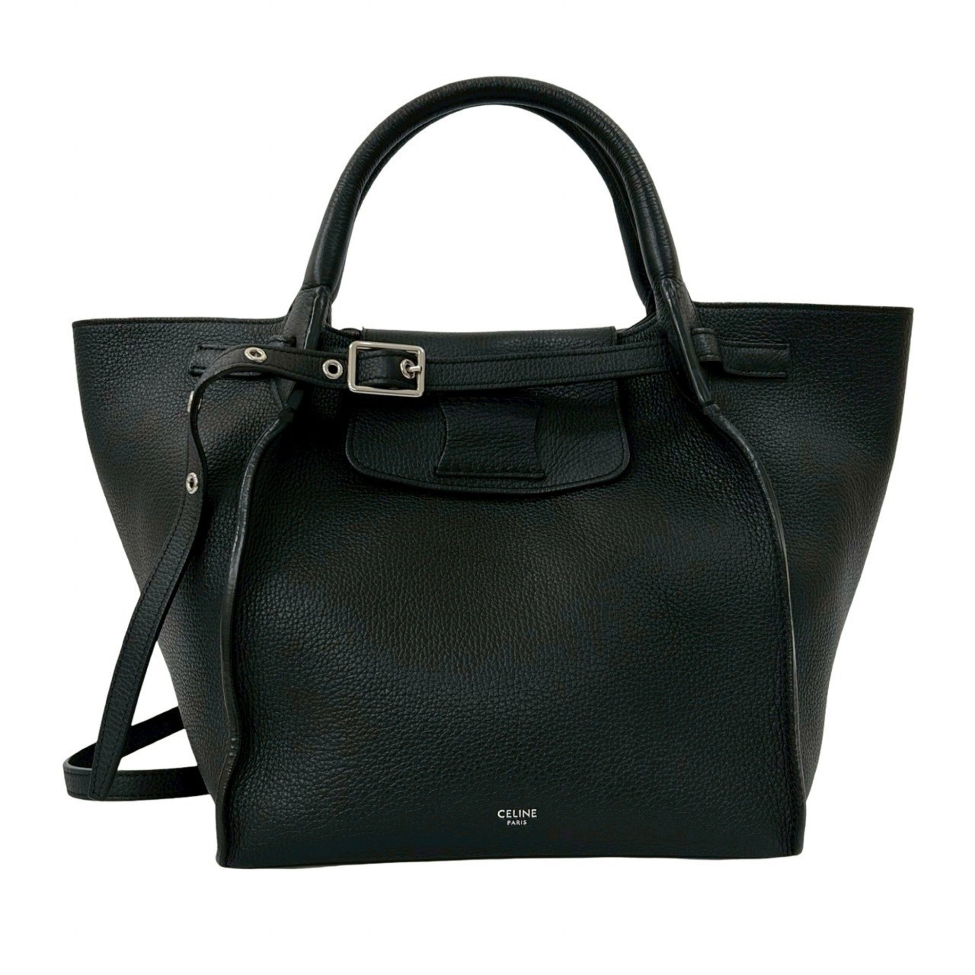 Celine Black Leather Handbag Shoulder Bag Tote Bag (Pre-Owned)