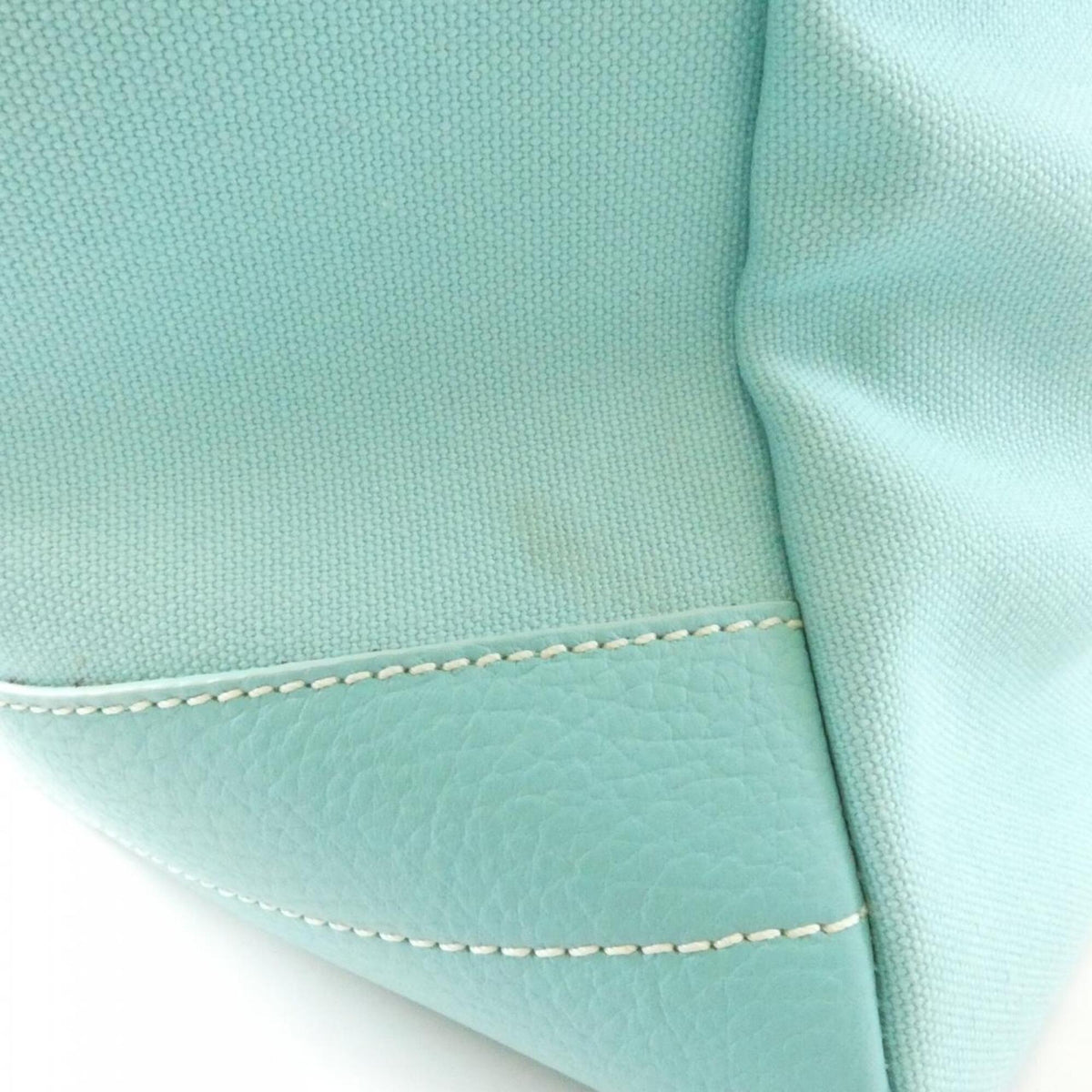 Tiffany Tiffany Blue Canvas Leather Handbag (Pre-Owned)