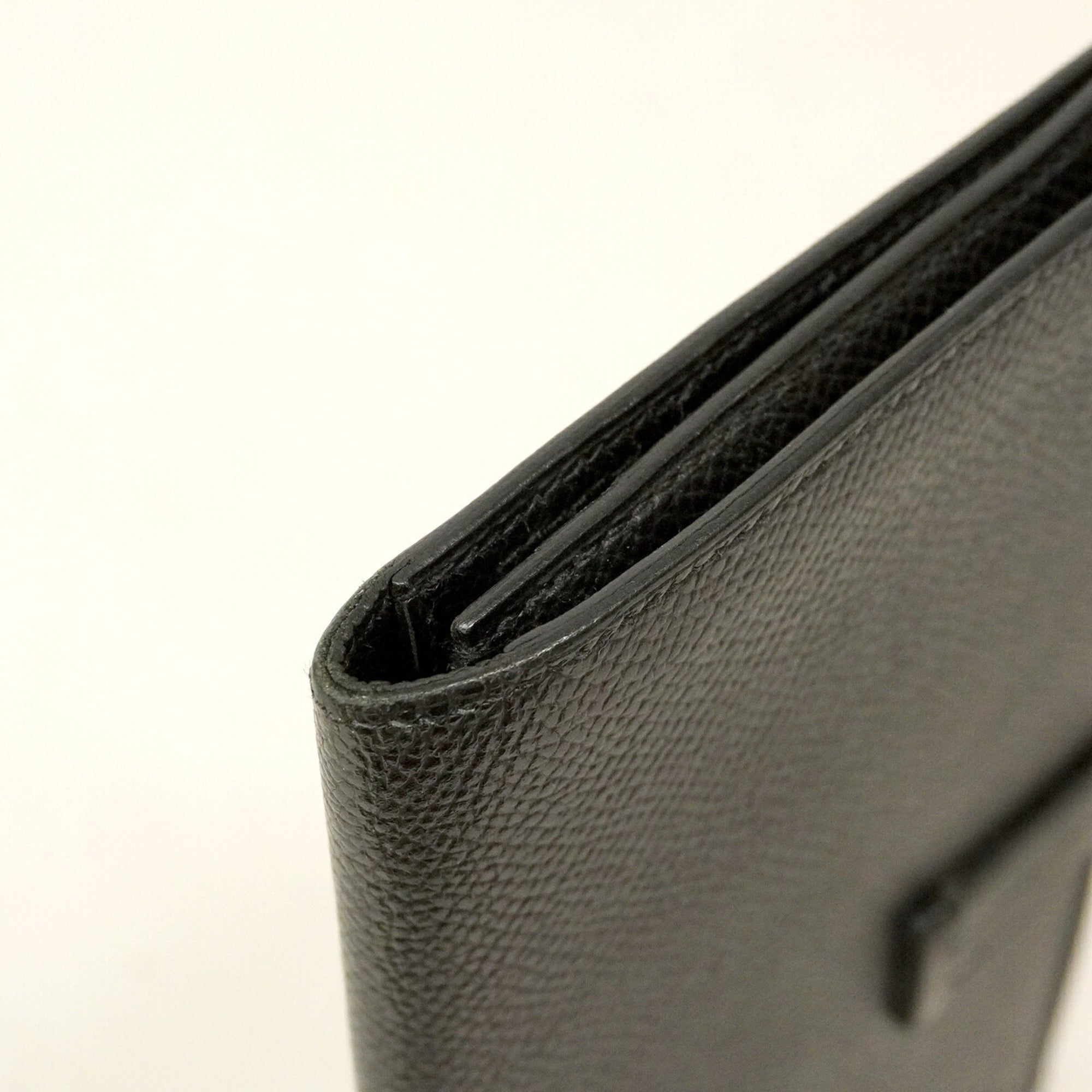 Hermes Black Epsom Leather Leather Long Wallet (Bi-Fold) (Pre-Owned)