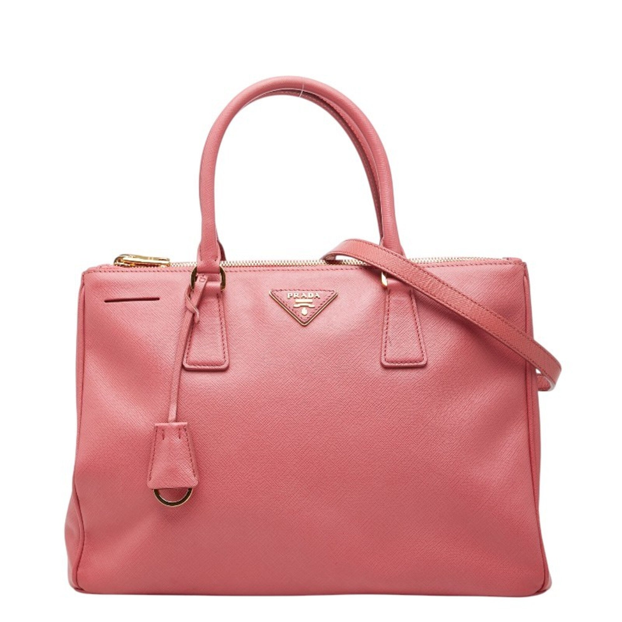 Prada Pink Leather Handbag Shoulder Bag (Pre-Owned)