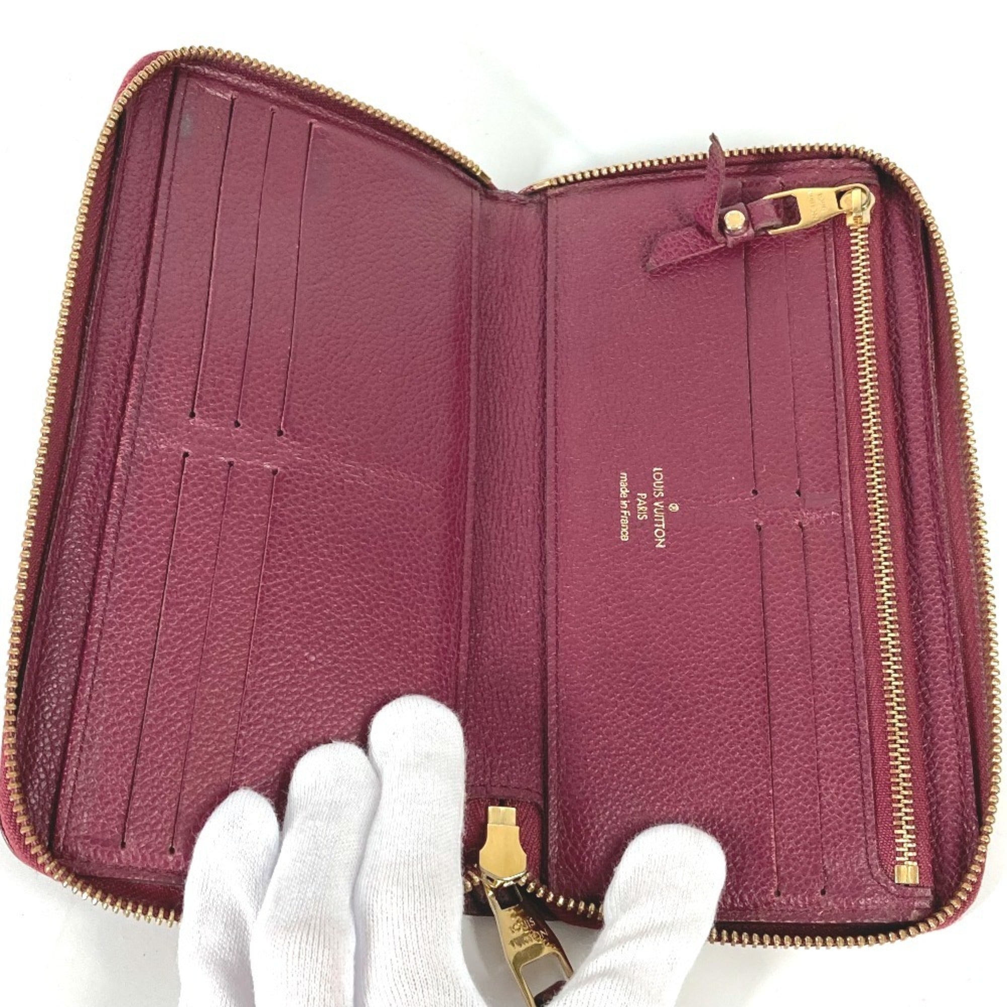 Louis Vuitton Aurore Red Color Monogram Empreinte Leather Long Bill Wallet (Bi-Fold) (Pre-Owned)