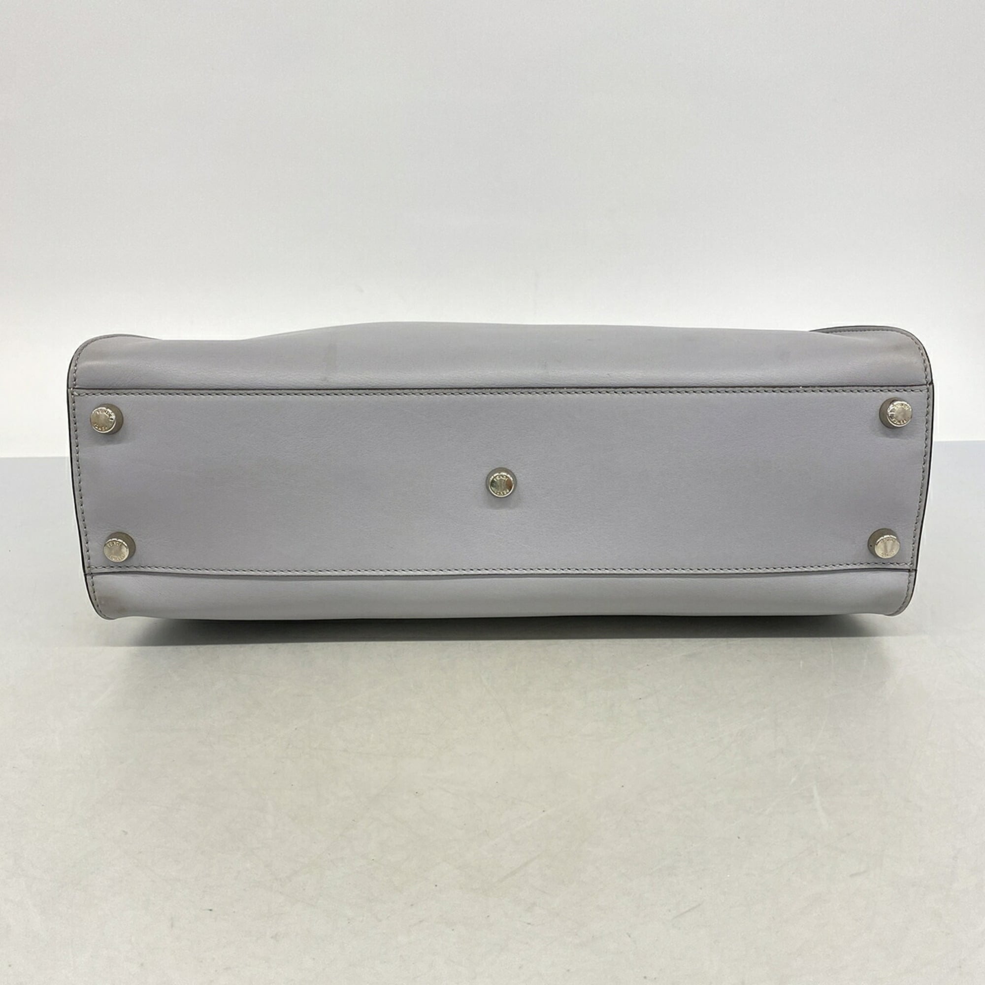 Fendi Gray Leather Handbag (Pre-Owned)