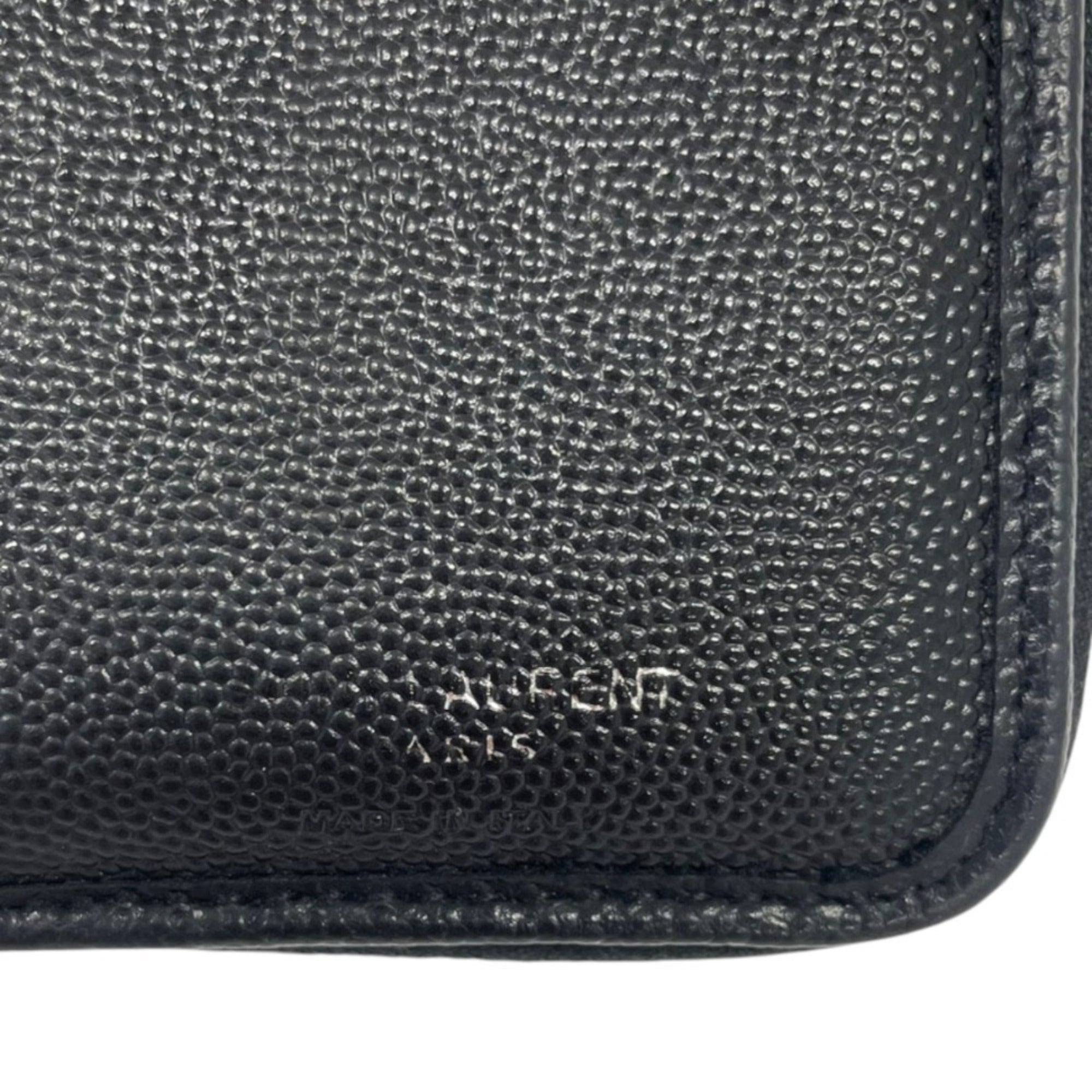 Yves Saint Laurent Black White Leather Wallet (Bi-Fold) (Pre-Owned)