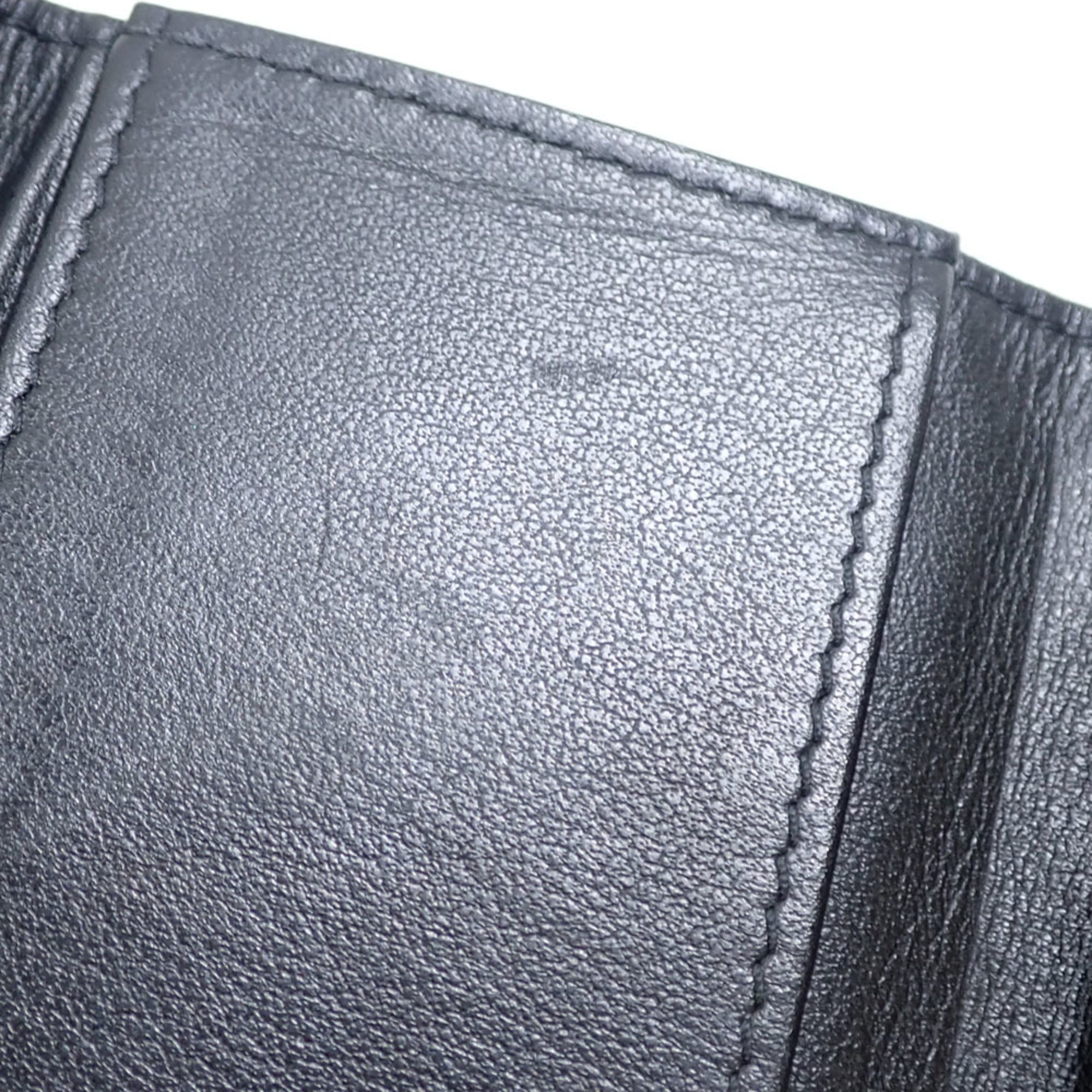 Chanel Black Leather Wallet (Tri-Fold) (Pre-Owned)