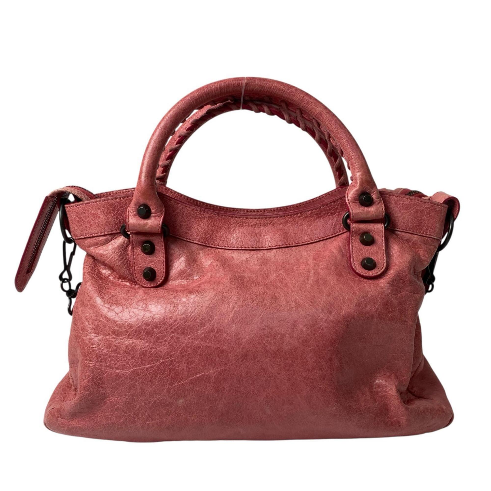 Balenciaga Pink Leather Handbag Shoulder Bag (Pre-Owned)
