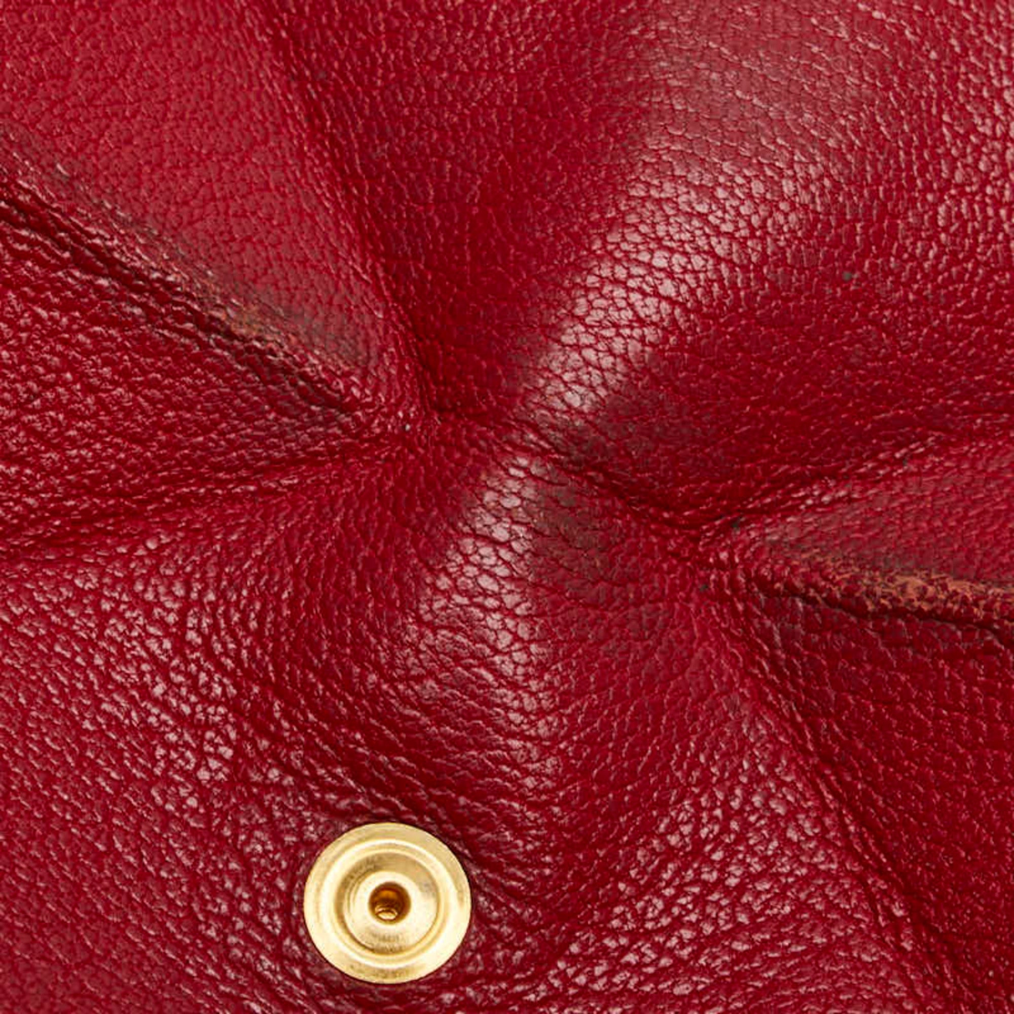 Hermes Red Color Chevre Leather Coin Purse/Coin Case (Pre-Owned)