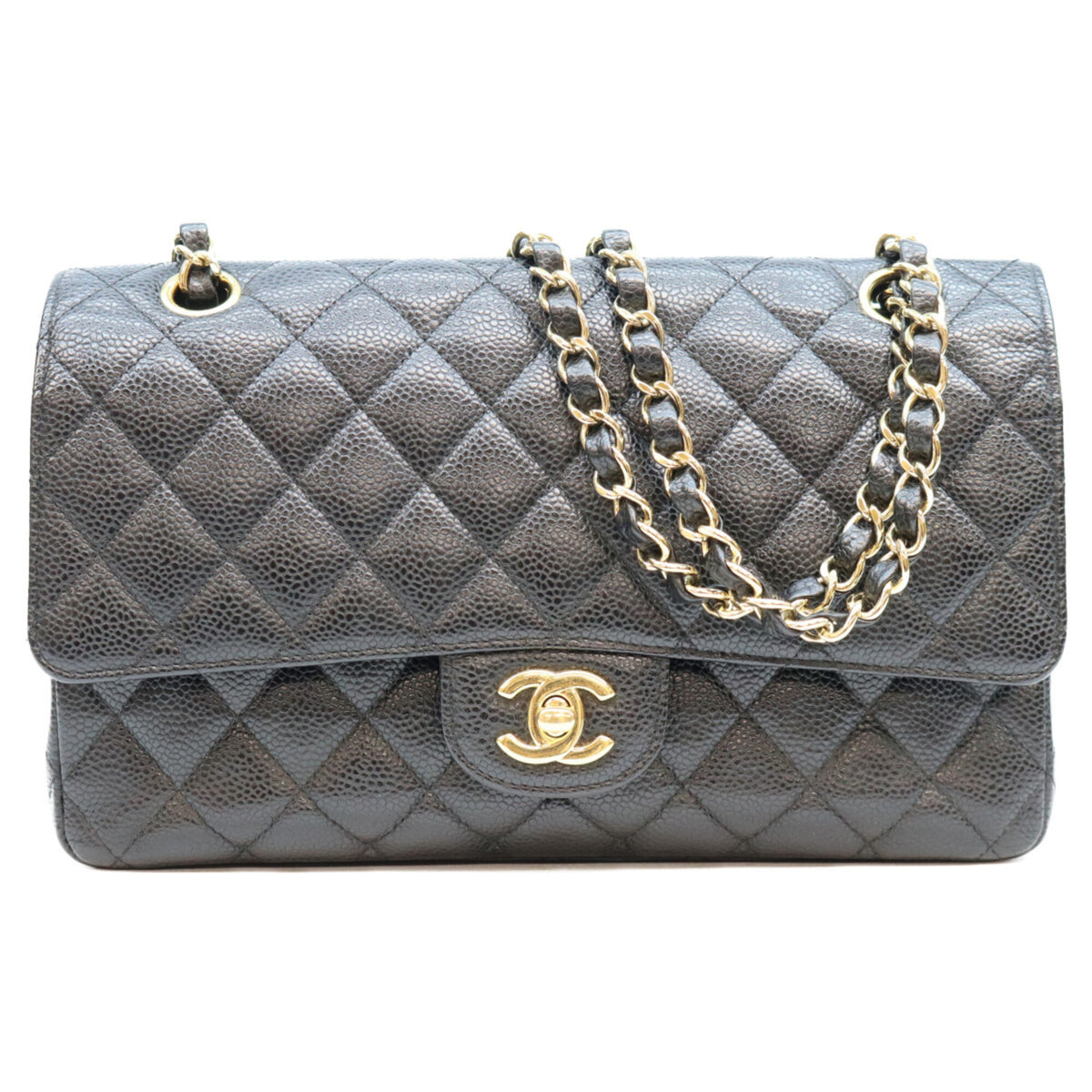 Chanel Black Grained Calfskin Shoulder Bag (Pre-Owned)