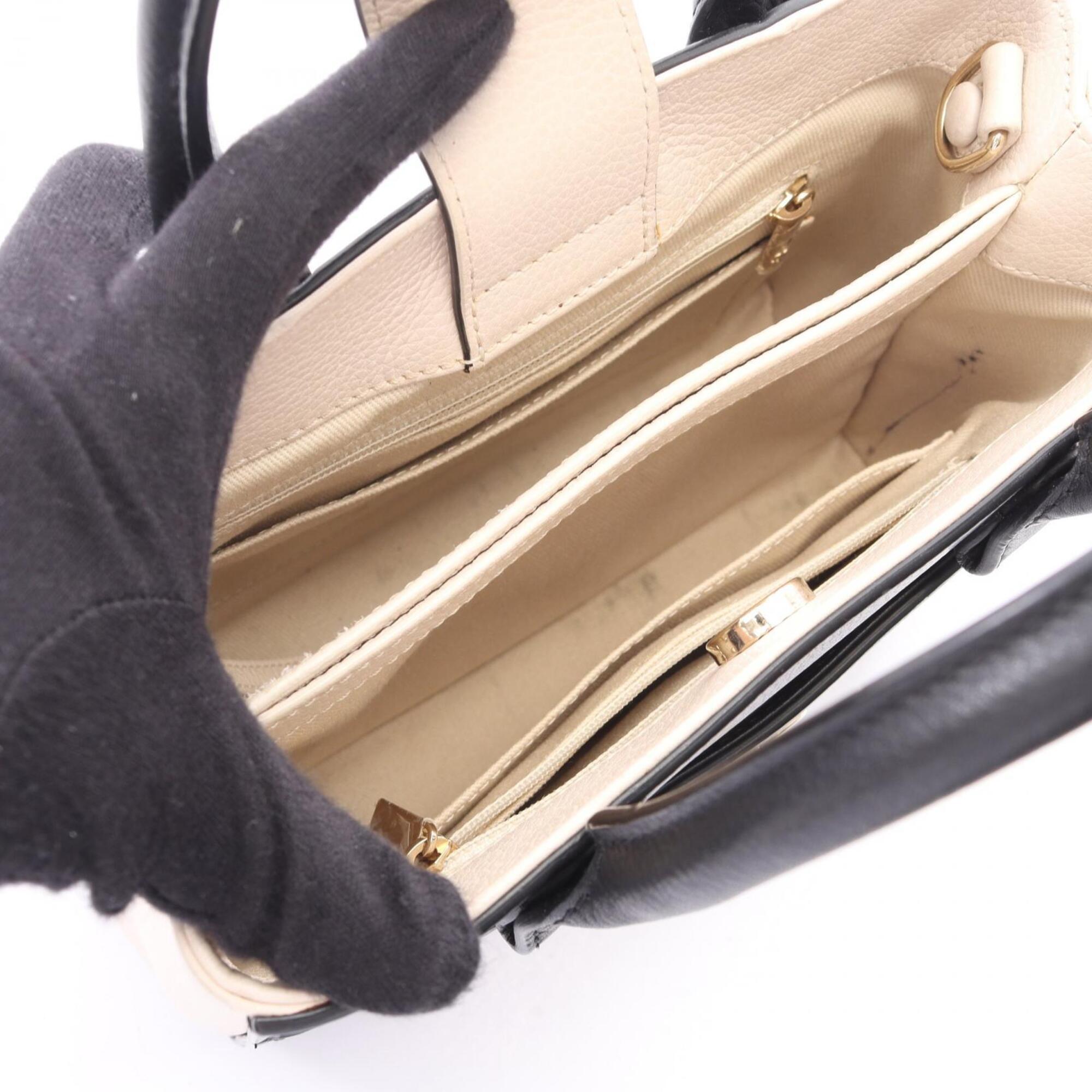 Chanel Black Ivory Leather Handbag Shoulder Bag (Pre-Owned)