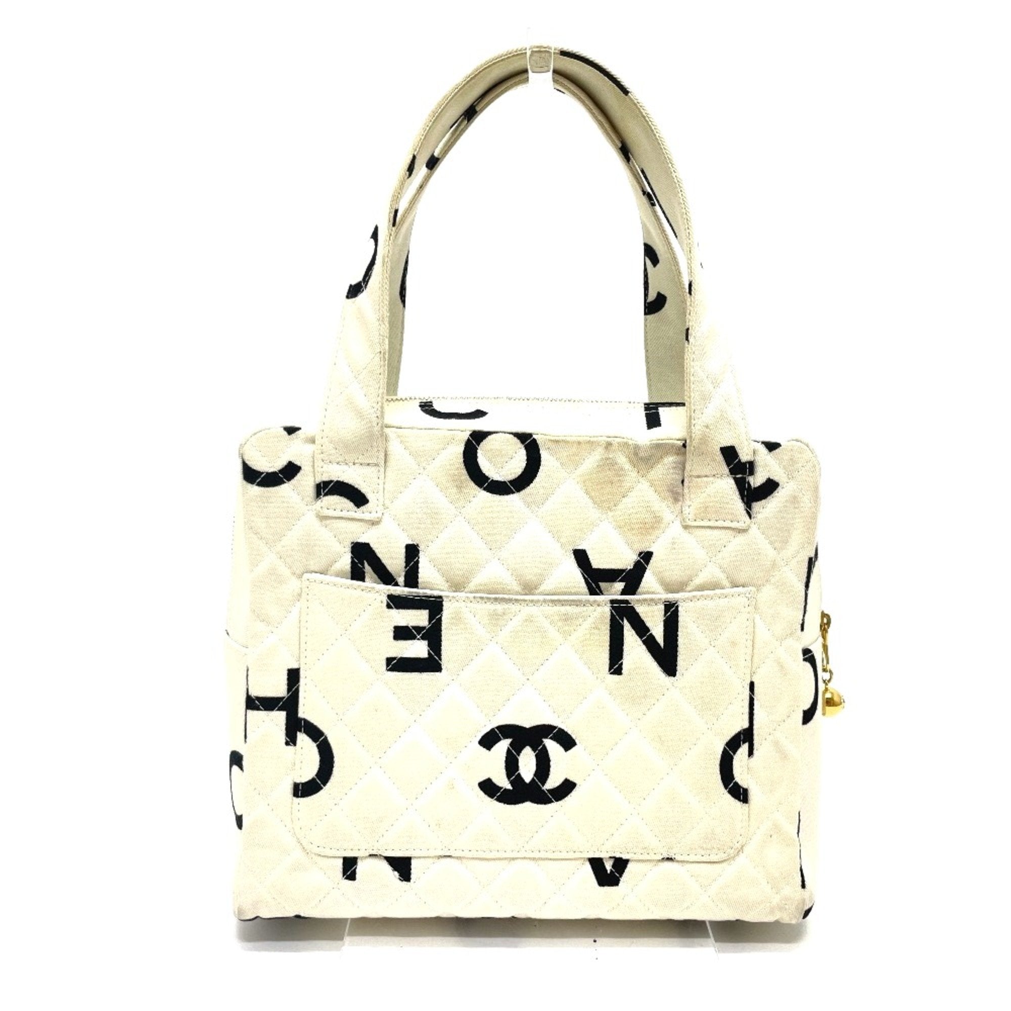 Chanel White Cotton Handbag (Pre-Owned)