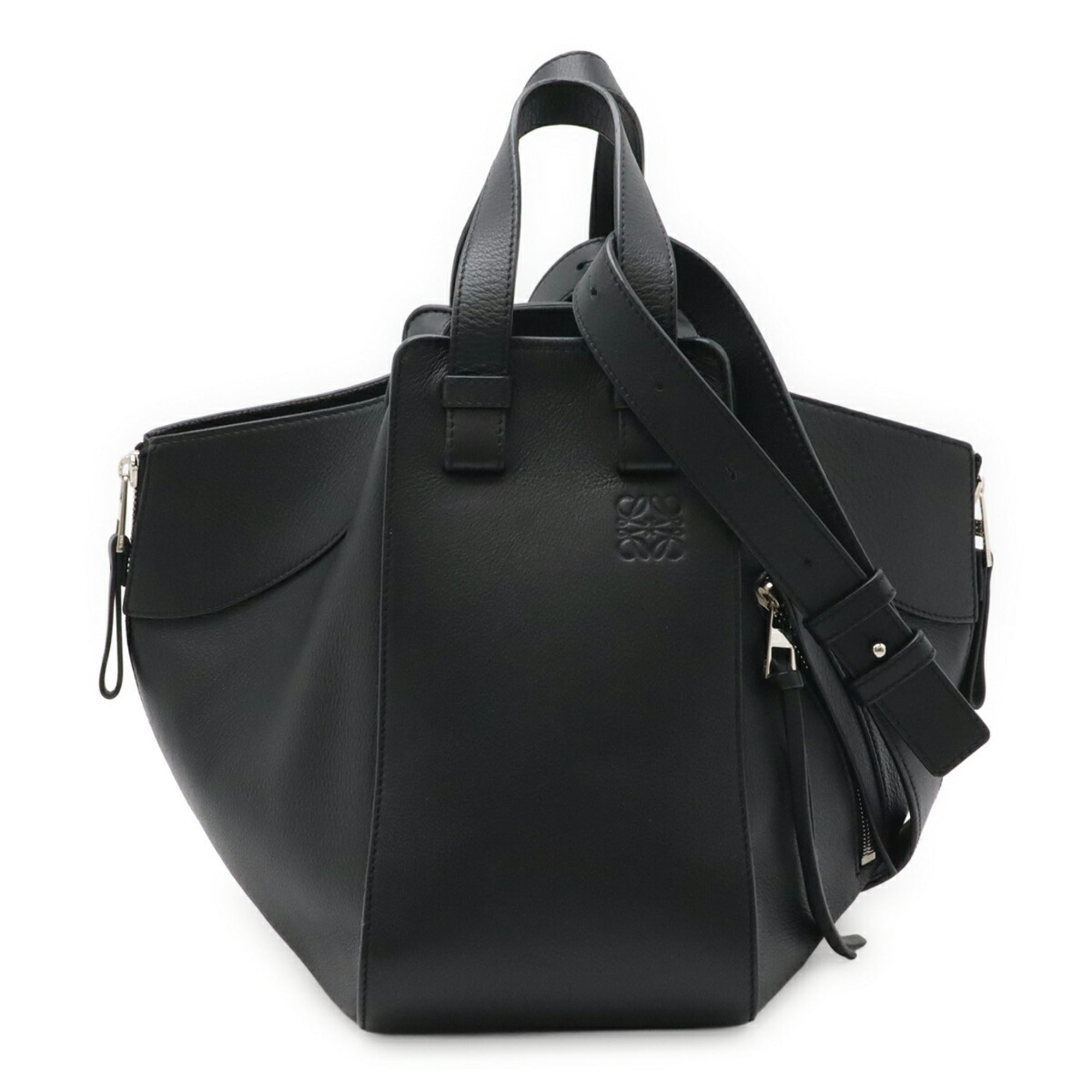 Loewe Hammock Black Leather Handbag Shoulder Bag (Pre-Owned)