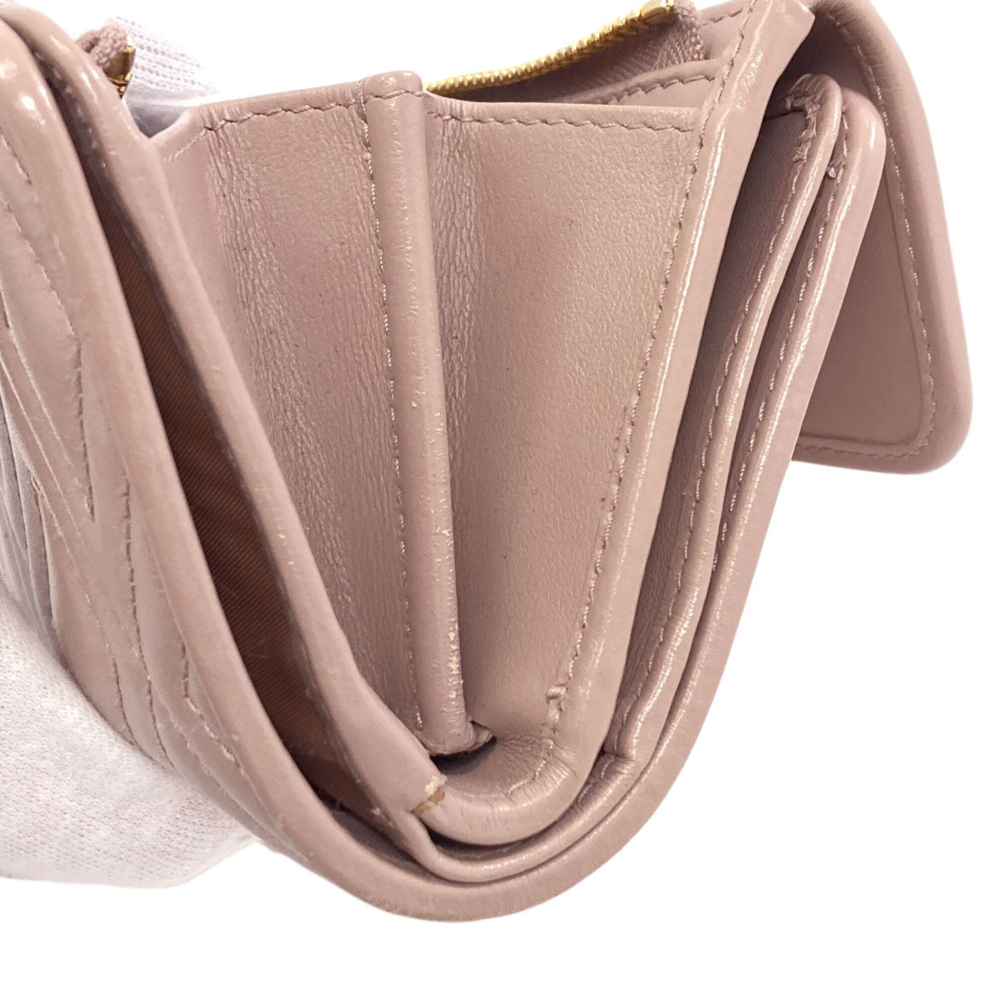 Miu Miu Pink Leather Wallet (Bi-Fold) (Pre-Owned)