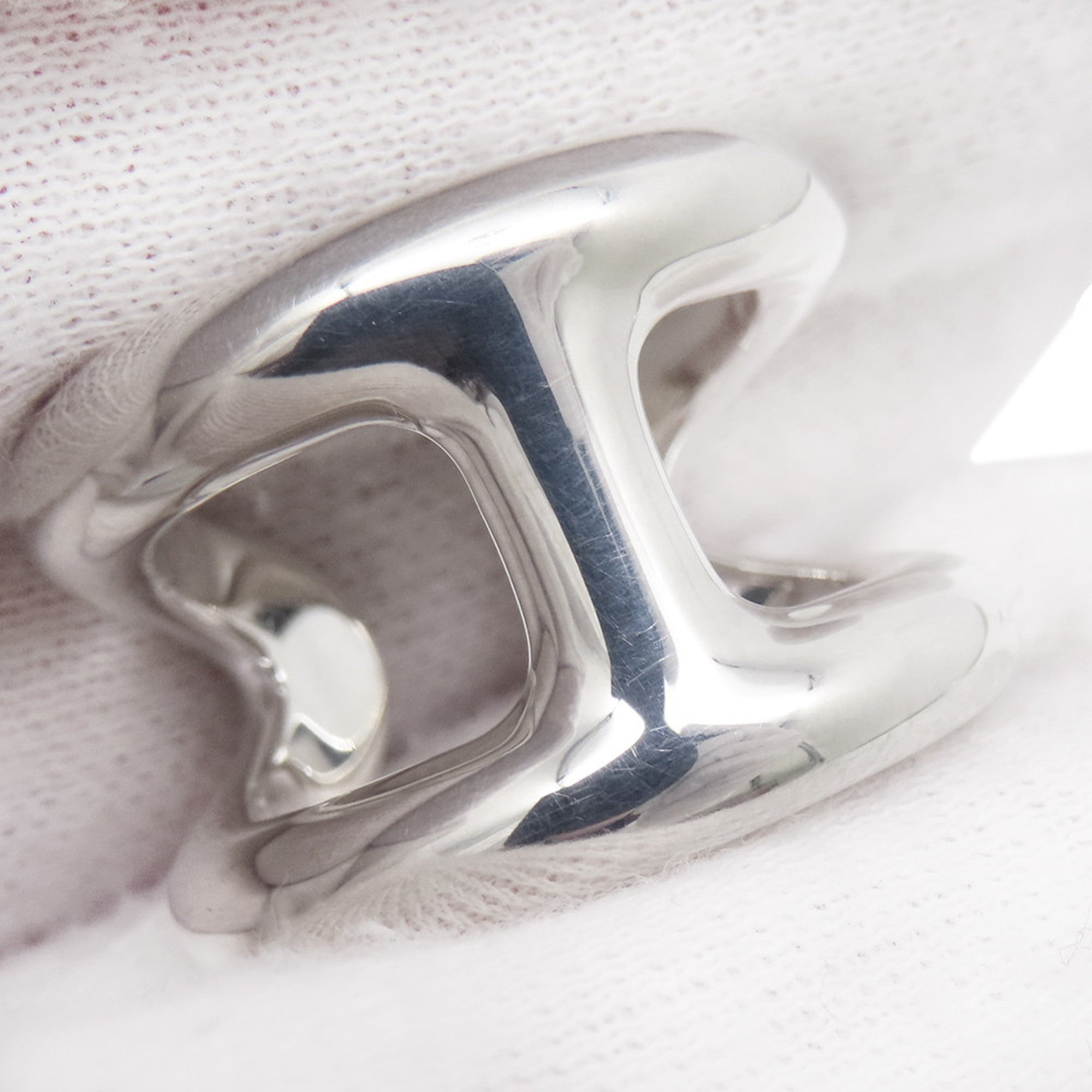 Hermes Silver 925 Band Ring (Pre-Owned)