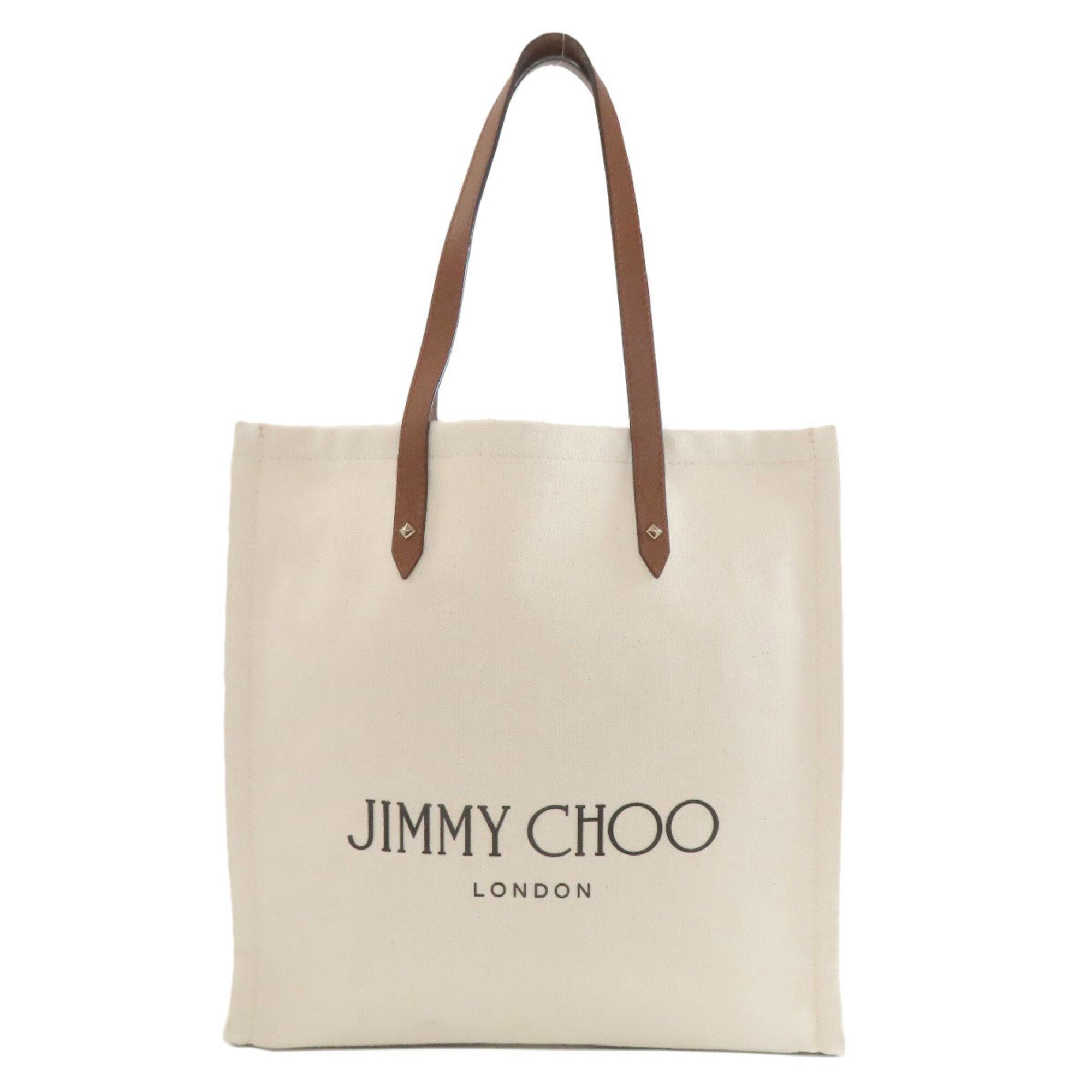 Jimmy Choo Beige Canvas Tote Bag (Pre-Owned)