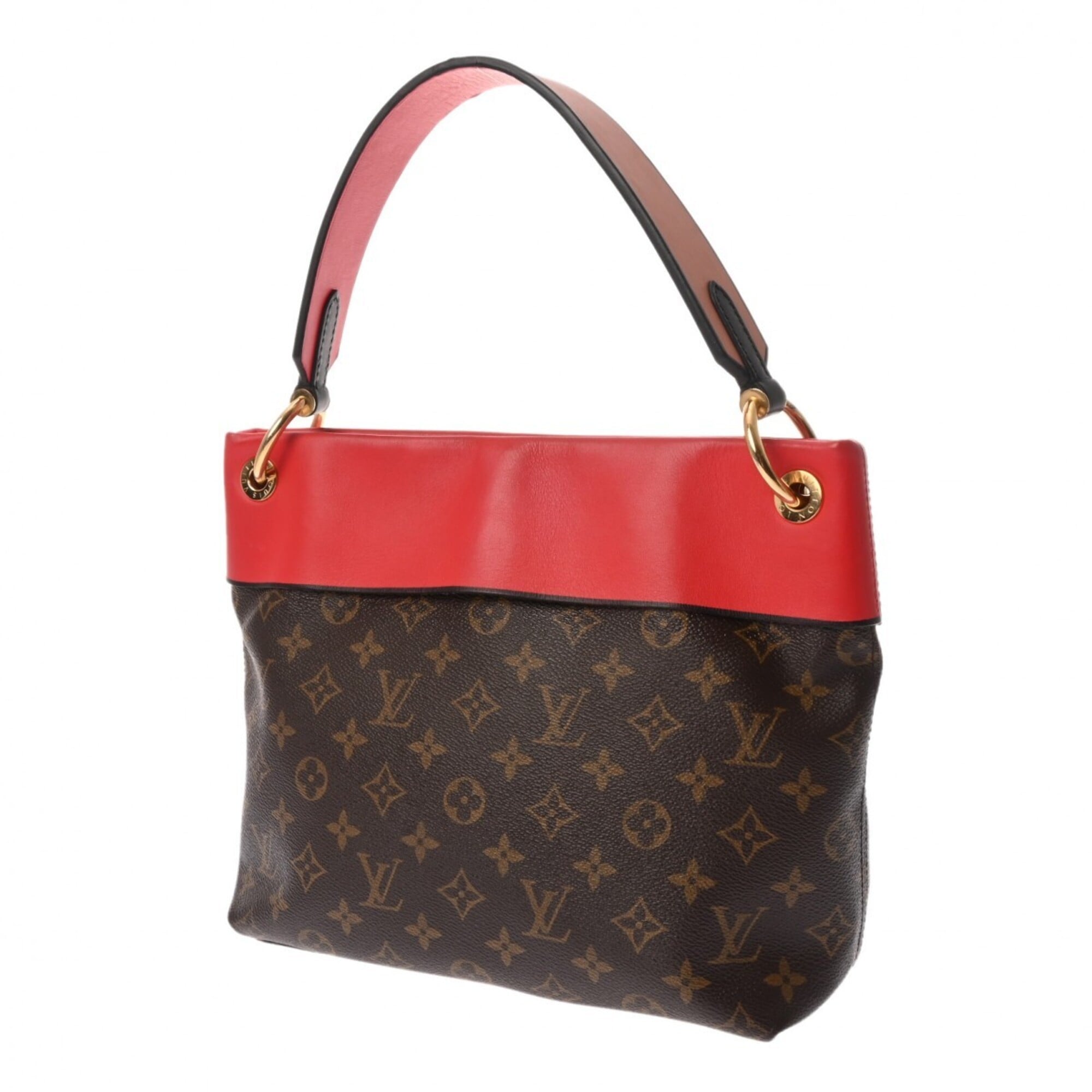 Louis Vuitton Brown Red Color Monogram Canvas Shoulder Bag (Pre-Owned)