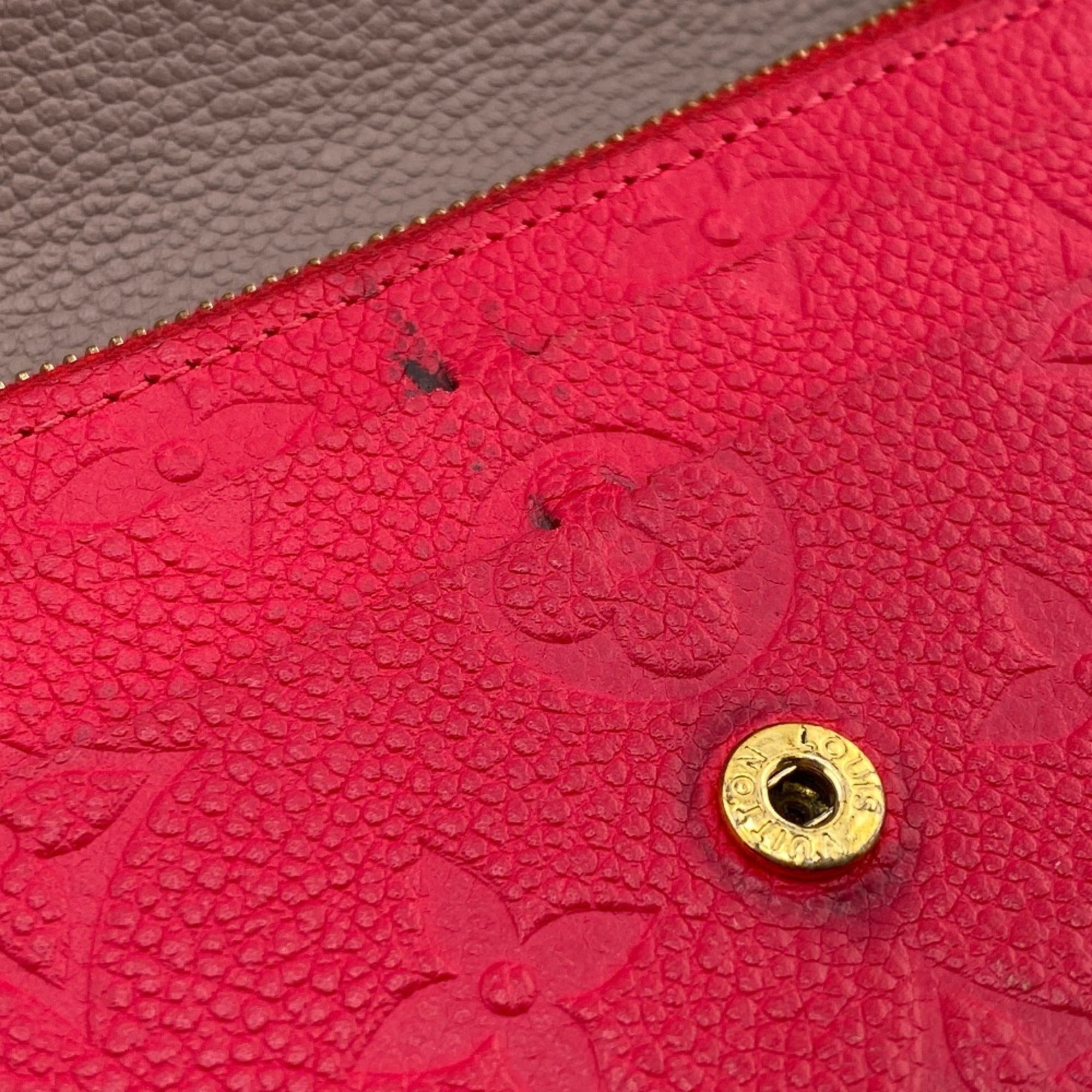 Louis Vuitton Gray Pink Monogram Empreinte Long Wallet (Tri-Fold) (Pre-Owned)