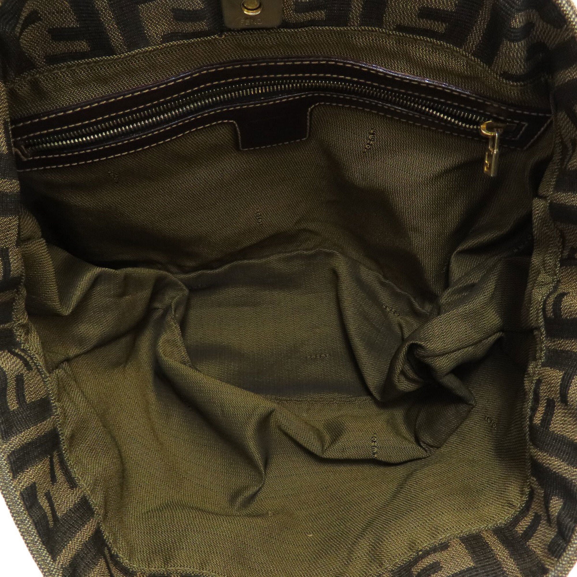 Fendi Zucca Brown Zucca Handbag (Pre-Owned)