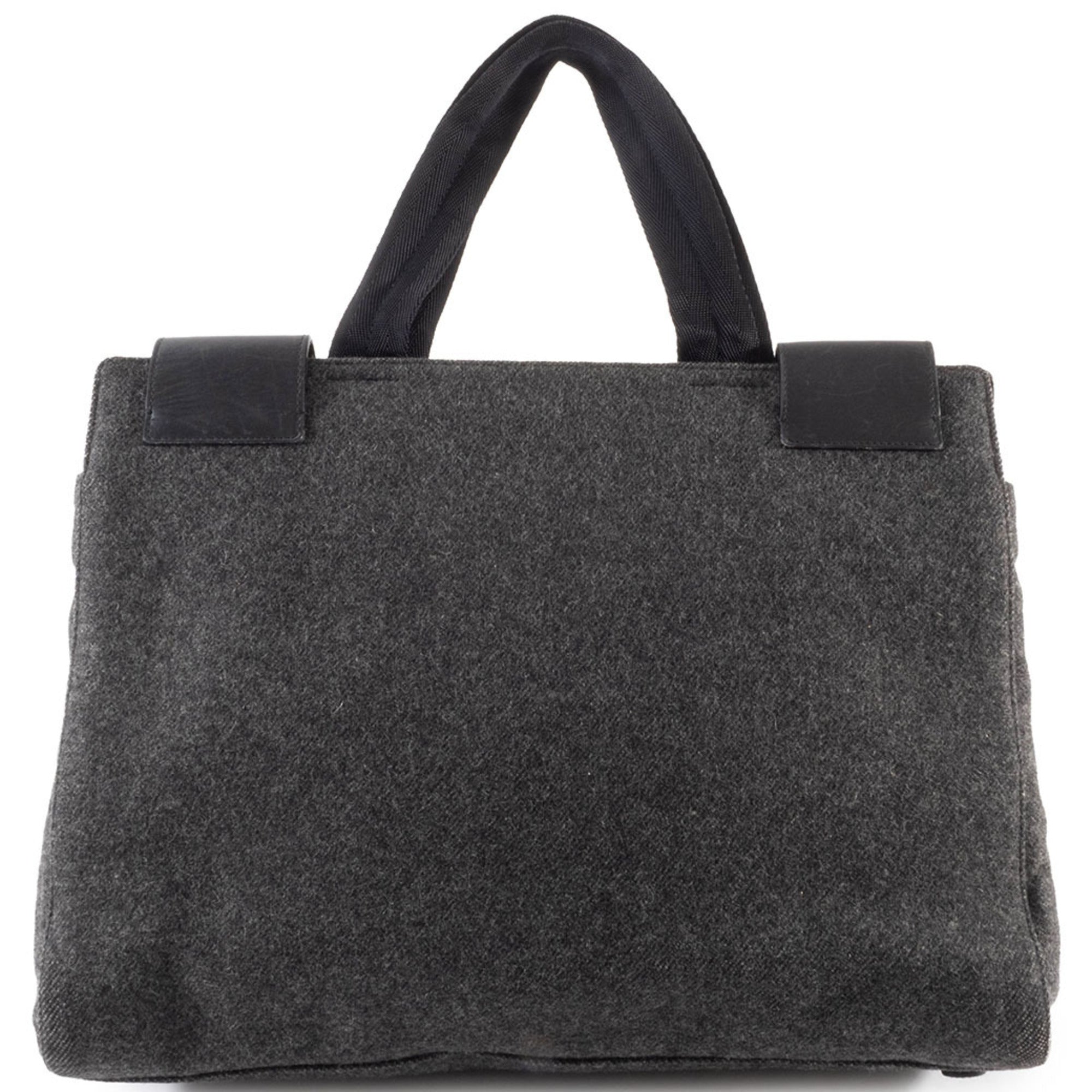 Prada Gray Polyester Handbag (Pre-Owned)