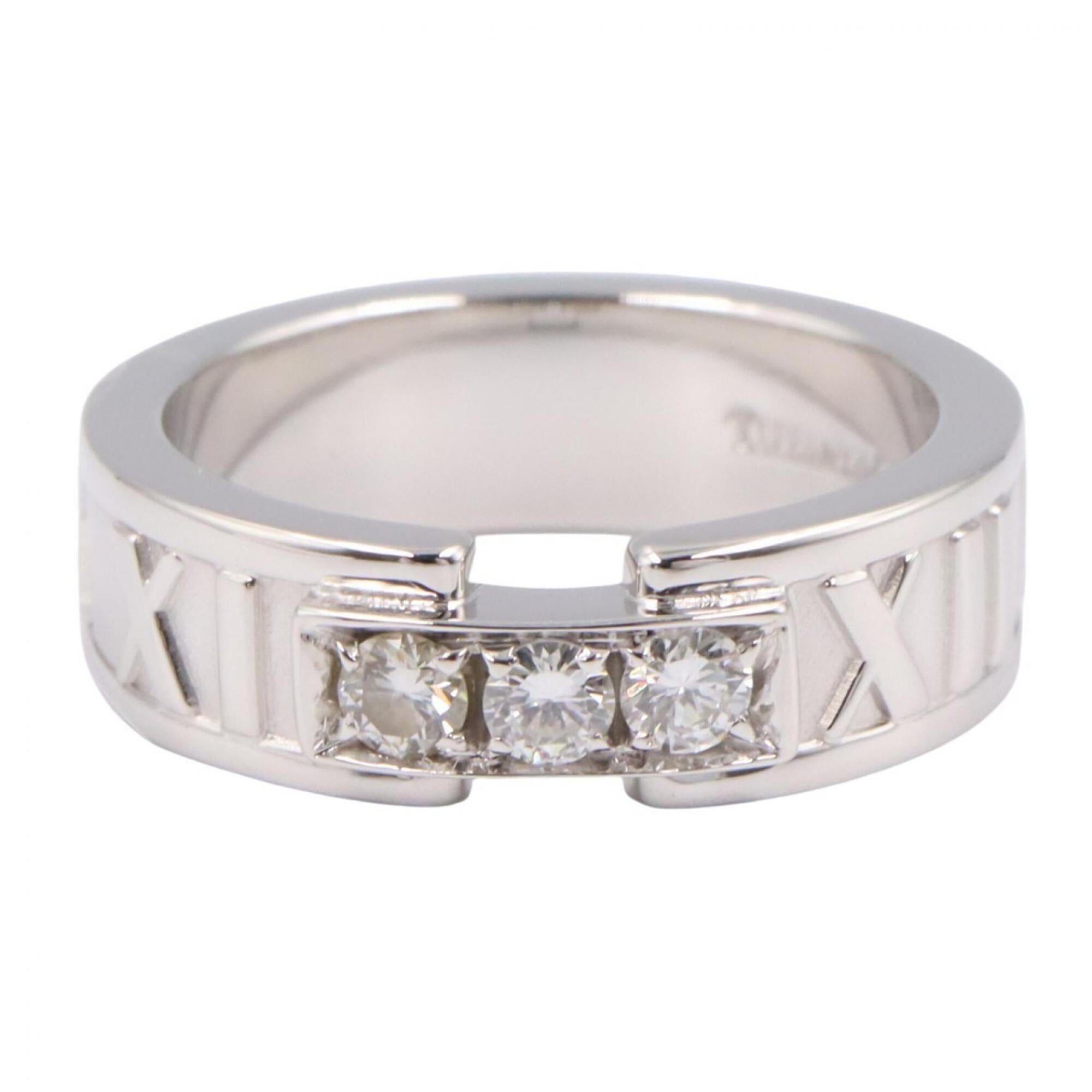 Tiffany Silver Clear White Gold (18K) Band Ring (Pre-Owned)