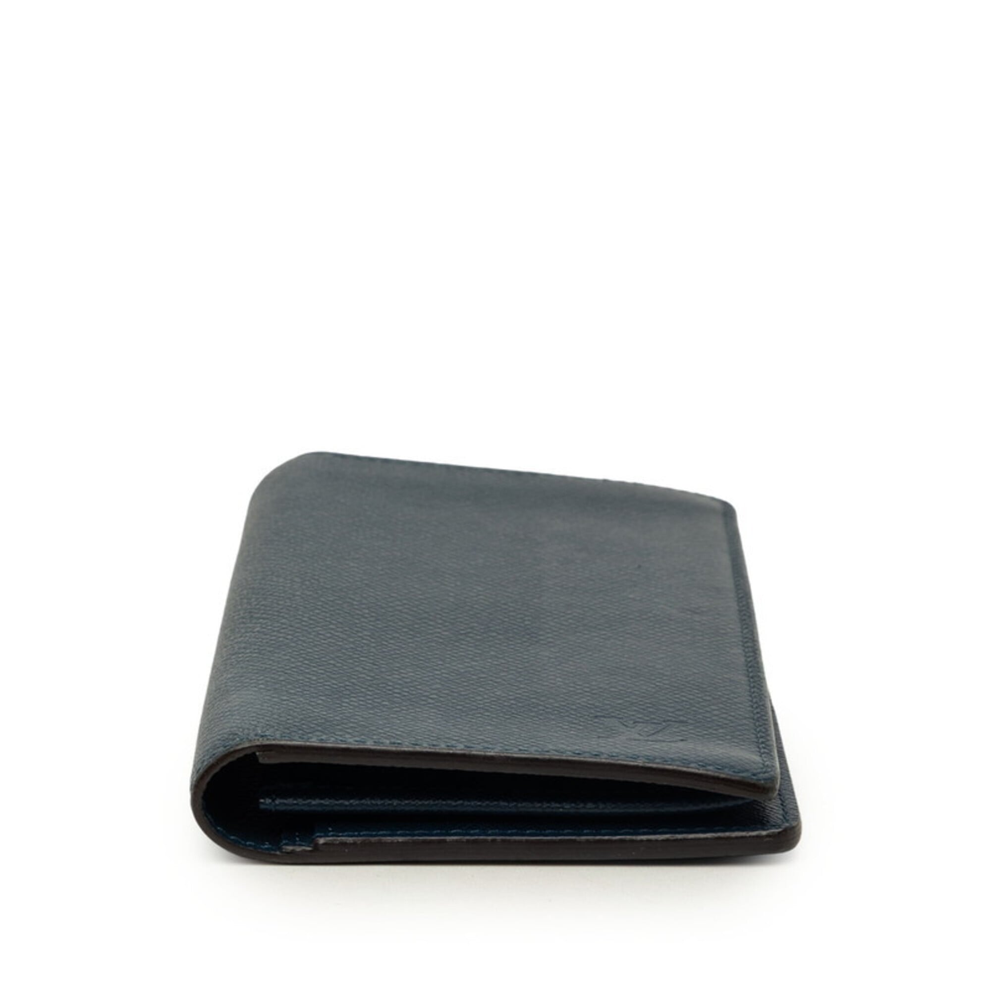 Louis Vuitton Taiga Navy Navy Blue Taiga Leather Long Wallet (Bi-Fold) (Pre-Owned)
