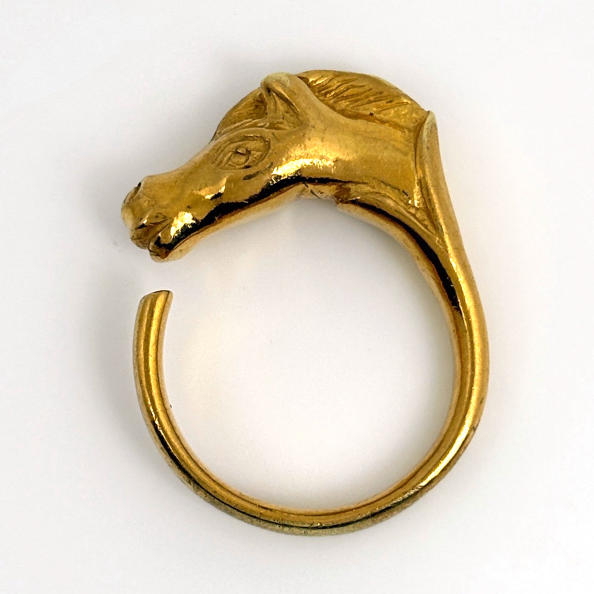 Hermes Gold Gold Plating Band Ring (Pre-Owned)