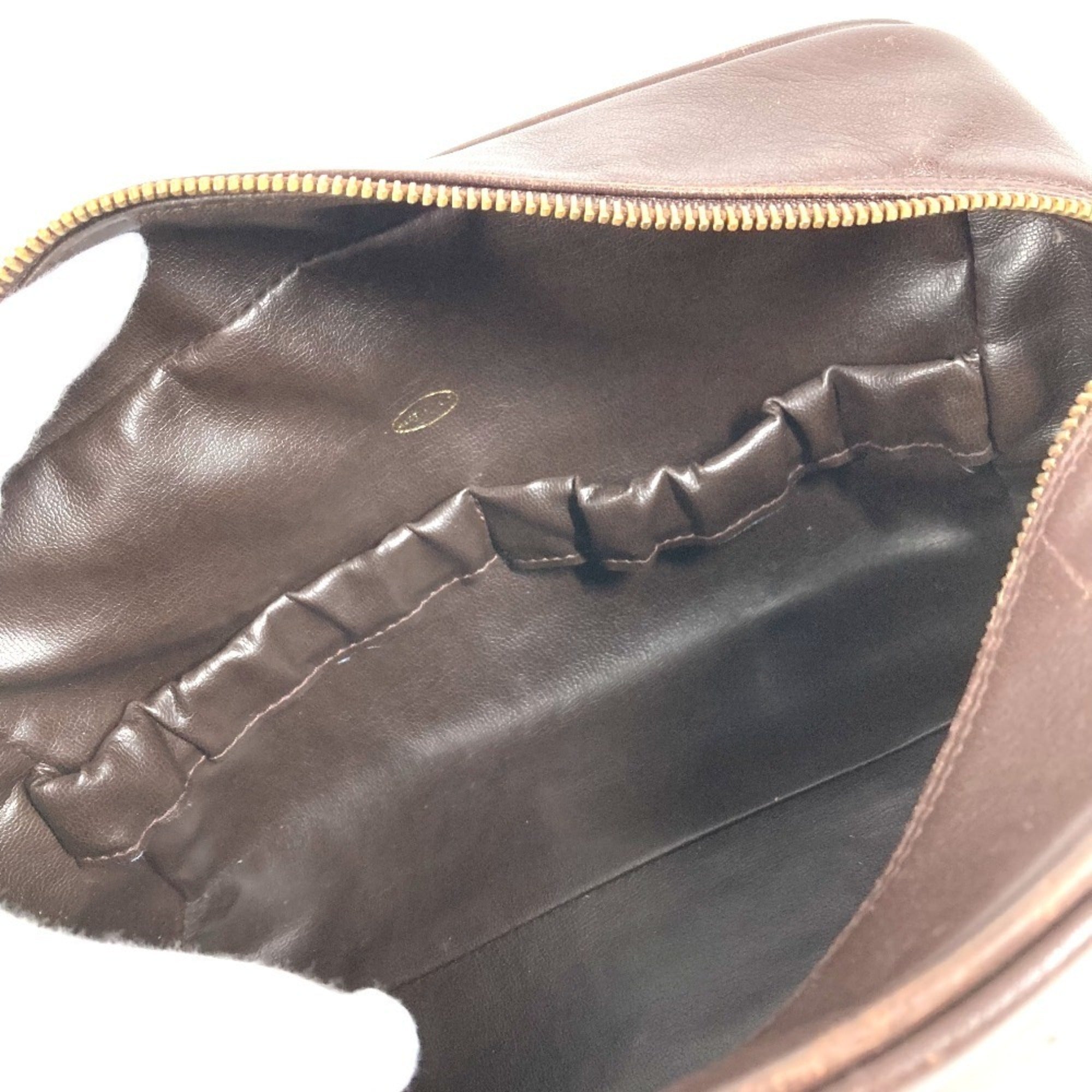 Chanel Brown Leather Clutch Bag Handbag Pouch (Pre-Owned)