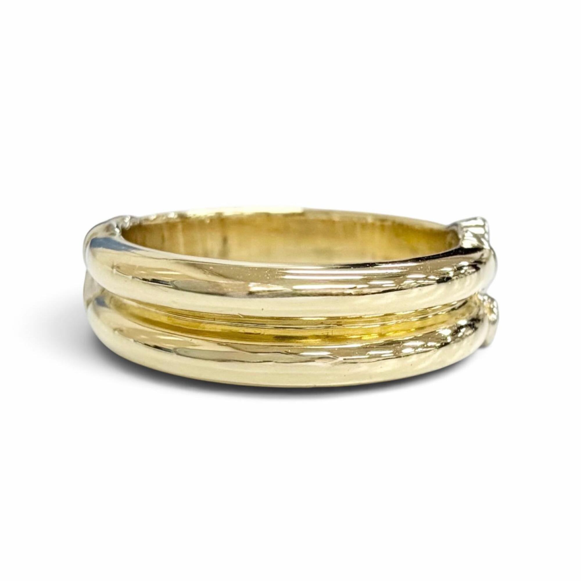 Tiffany White Gold Yellow Gold Yellow Gold (18K) White Gold (18K) Band Ring (Pre-Owned)