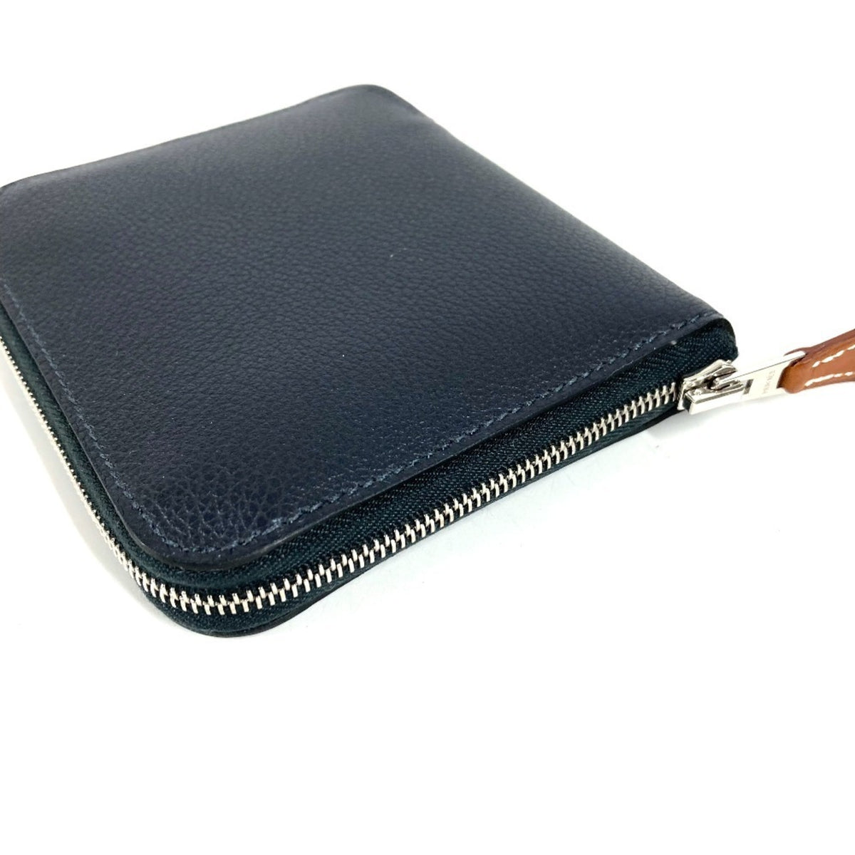 Hermes Navy Leather Coin Purse/Coin Case (Pre-Owned)