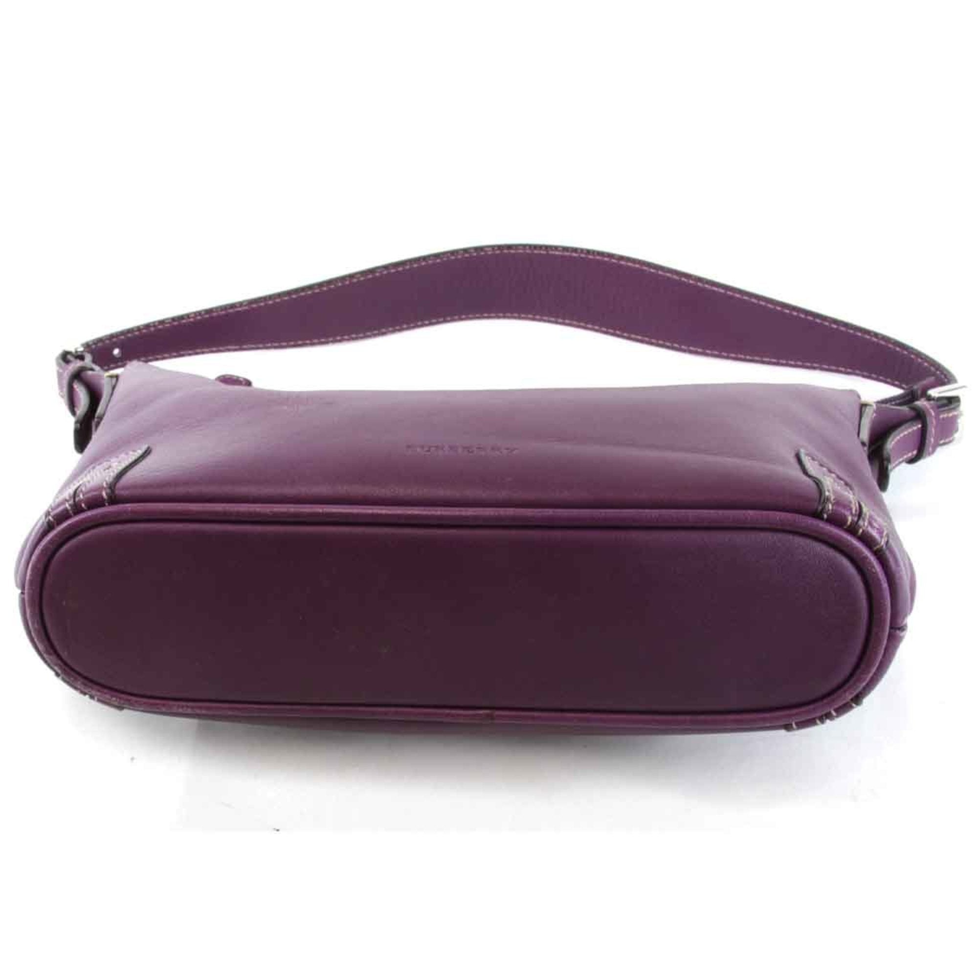 Burberry Purple Leather Shoulder Bag (Pre-Owned)