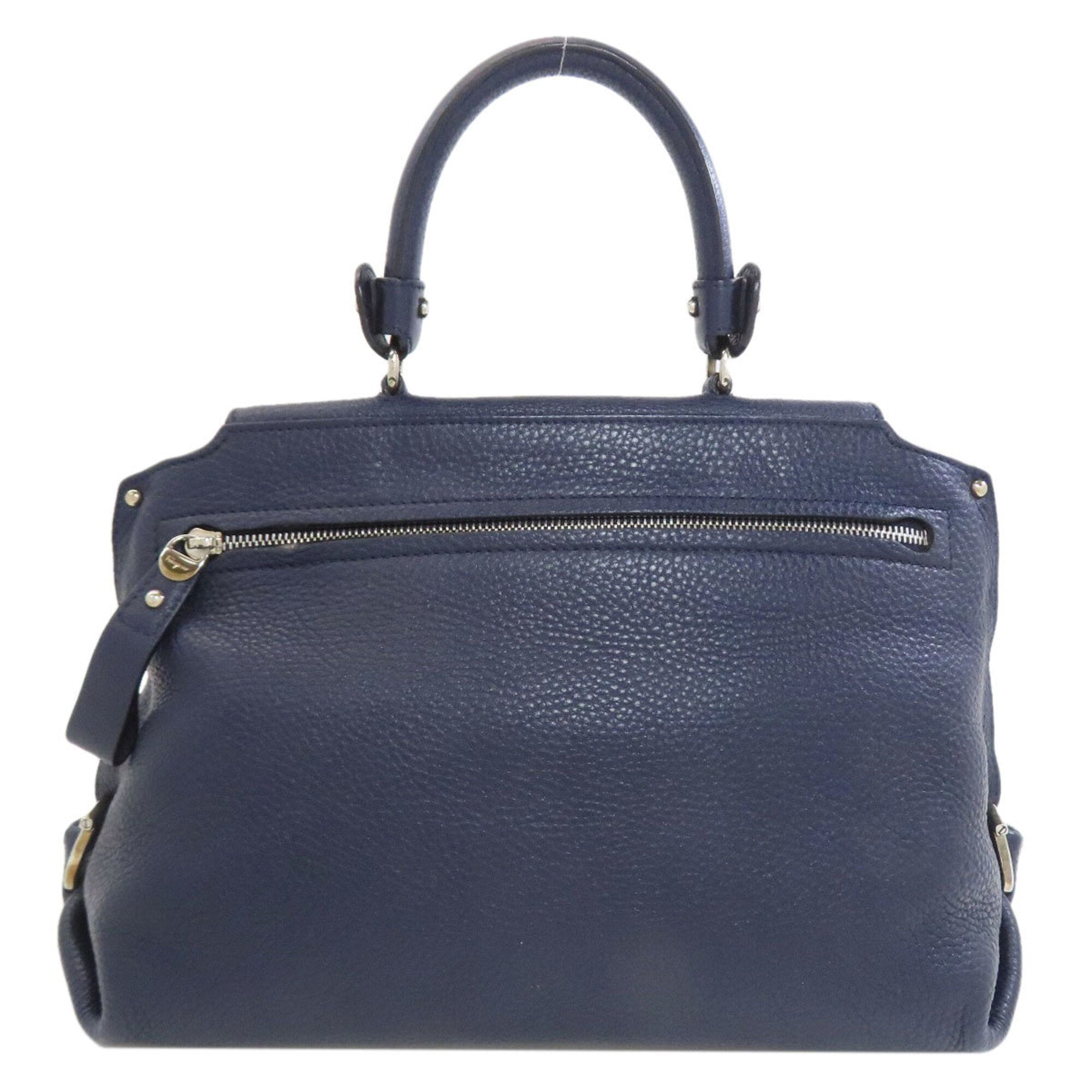 Salvatore Ferragamo Navy Leather Handbag (Pre-Owned)