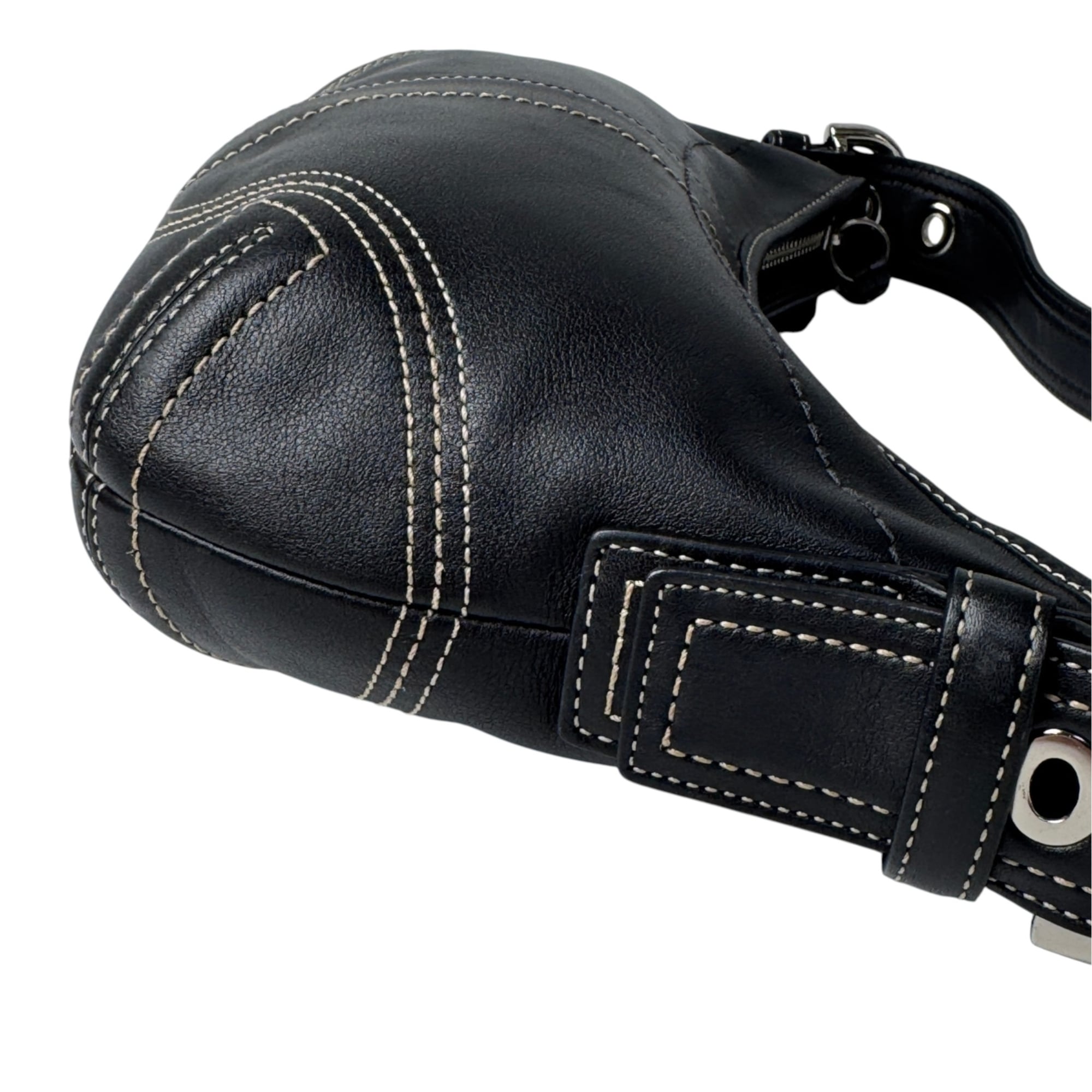 Coach Black Leather Handbag Shoulder Bag (Pre-Owned)