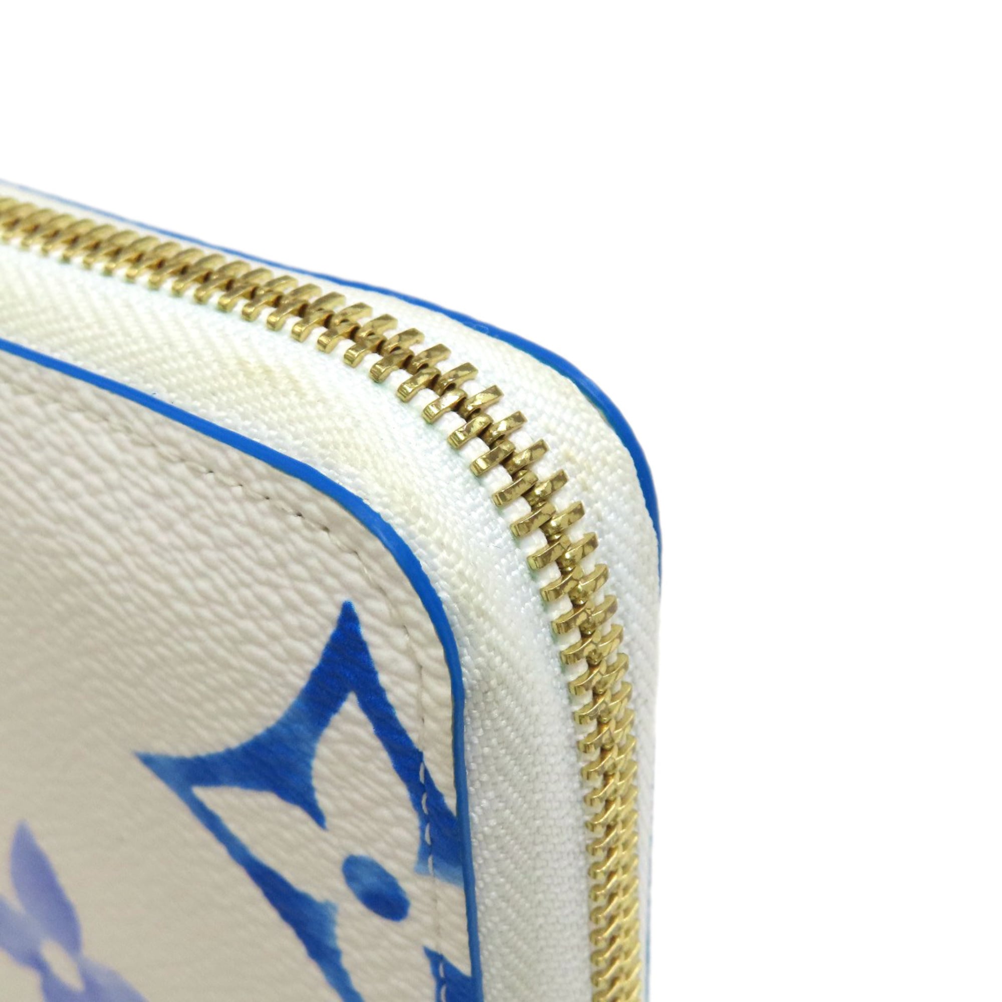 Louis Vuitton Blue White Monogram Long Wallet (Bi-Fold) (Pre-Owned)