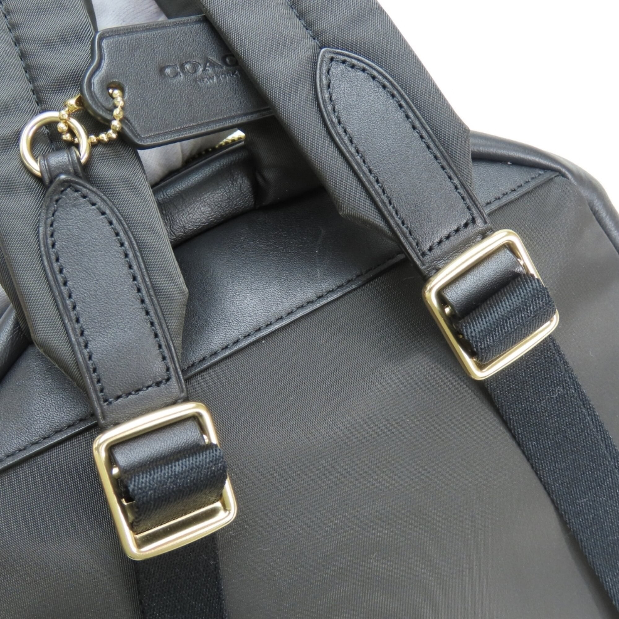 Coach Signature Black Brown Pvc Leather Backpack (Pre-Owned)