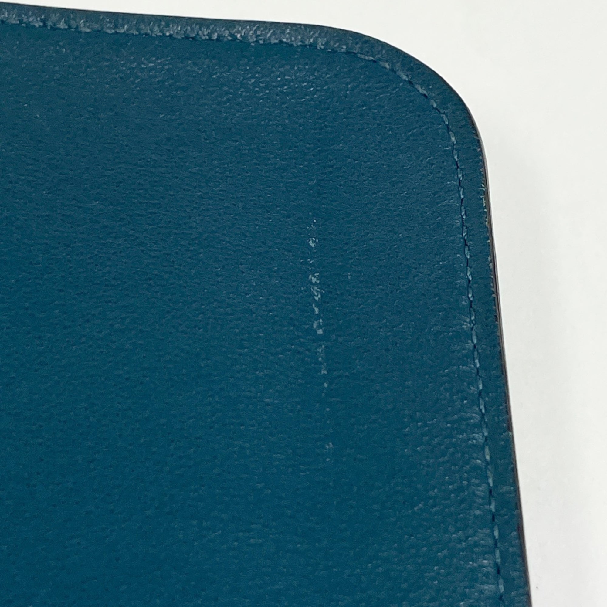 Hermes Blue Jean Togo Leather Swift Leather Wallet (Bi-Fold) (Pre-Owned)