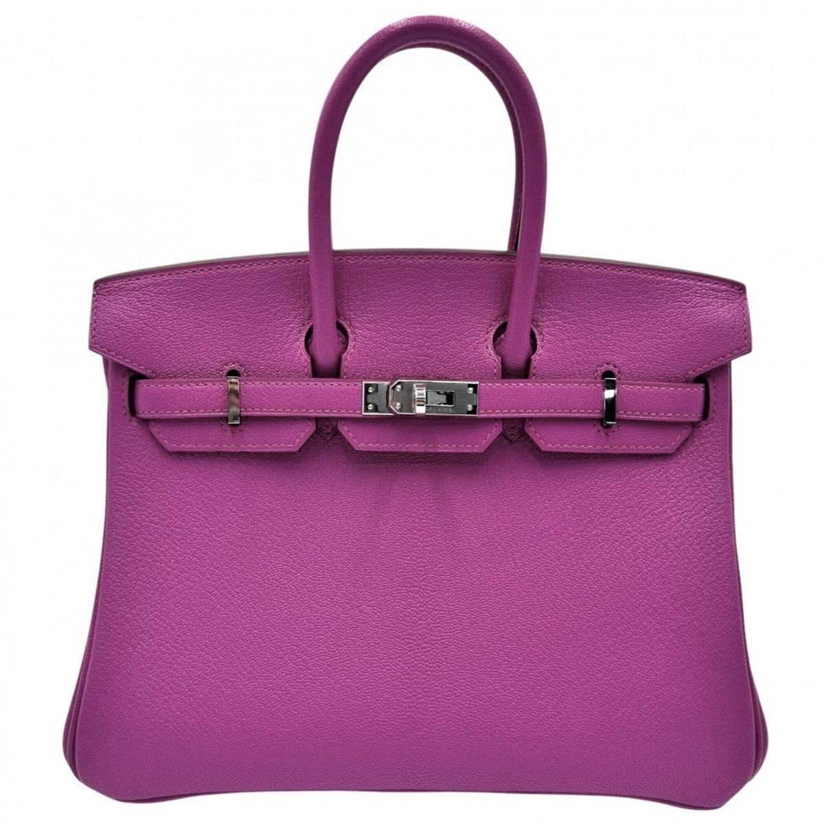 Hermes Purple Chevre Leather Handbag (Pre-Owned)