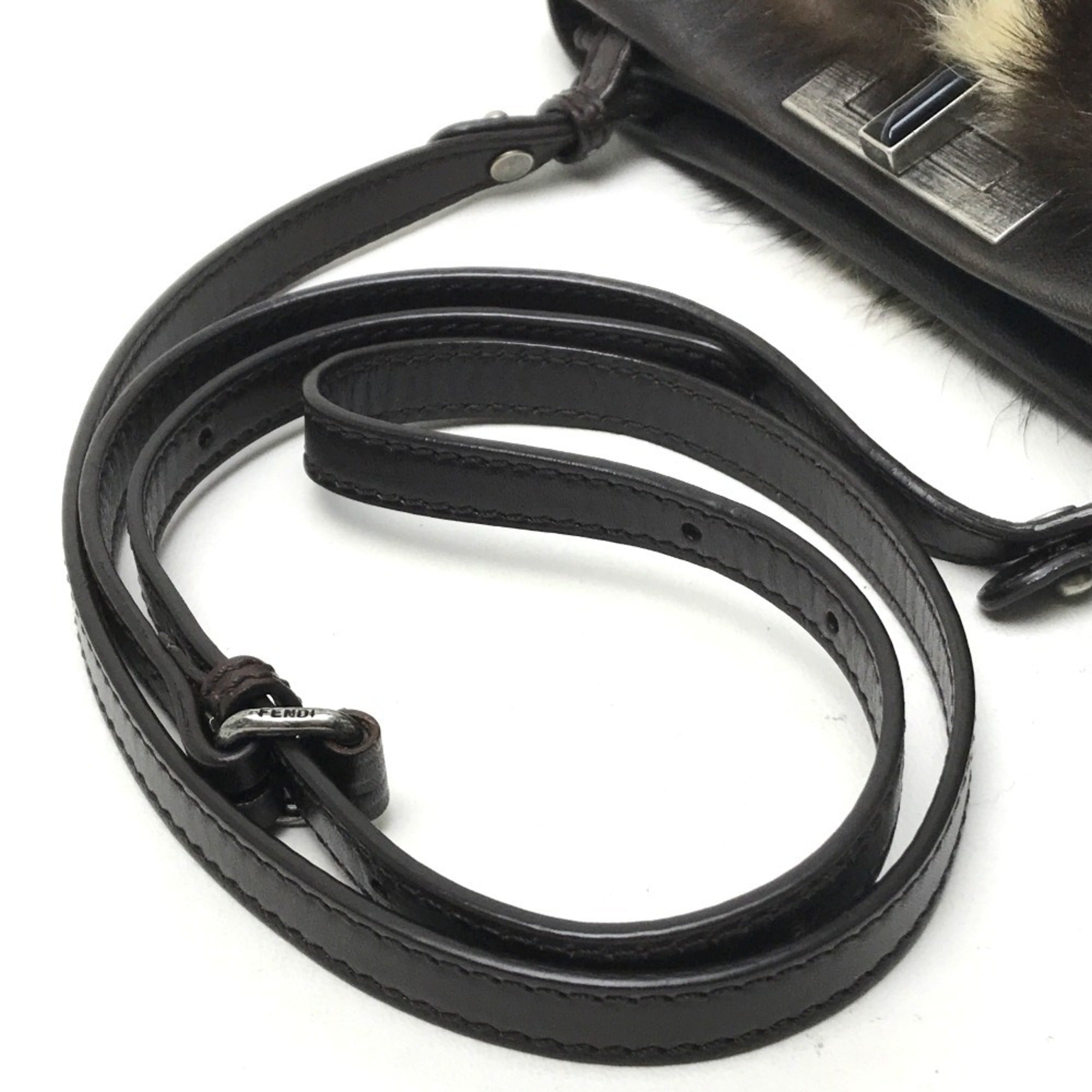 Fendi Dark Brown Fur Shoulder Bag (Pre-Owned)