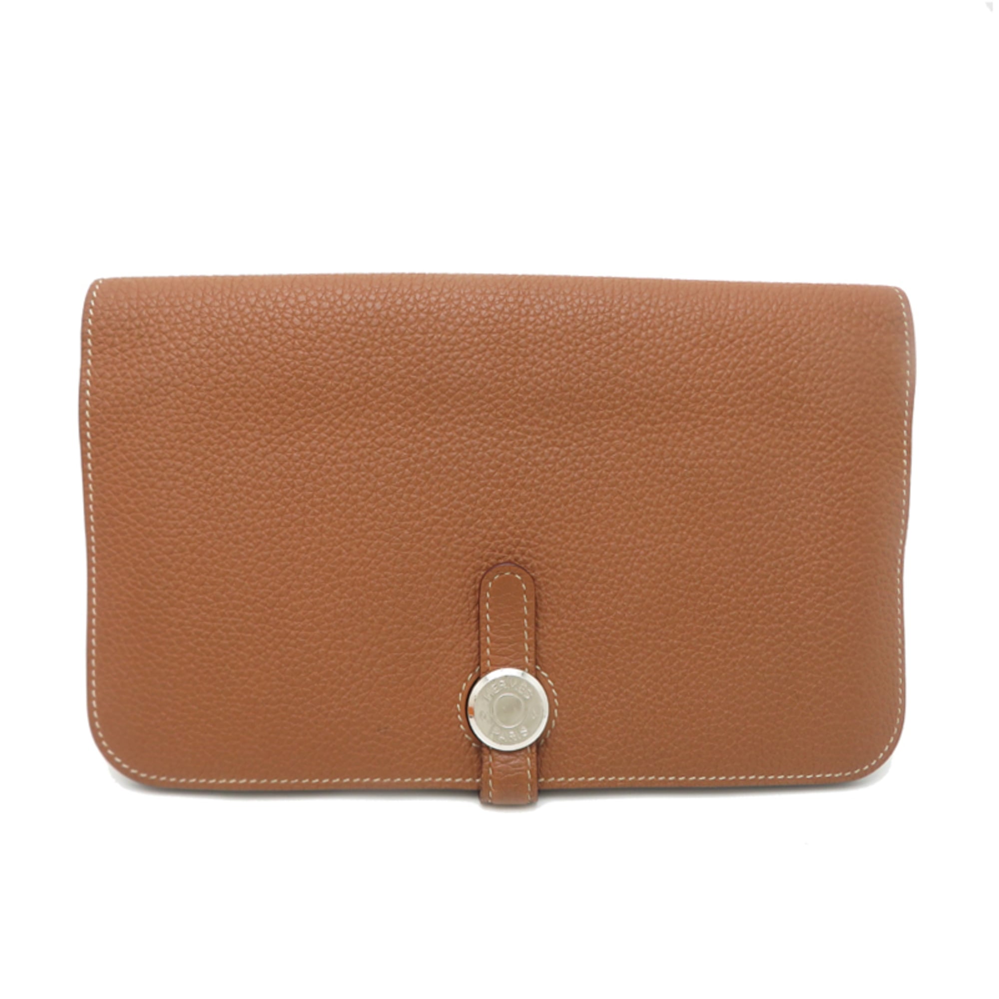 Hermes Gold Togo Leather Long Wallet (Bi-Fold) (Pre-Owned)