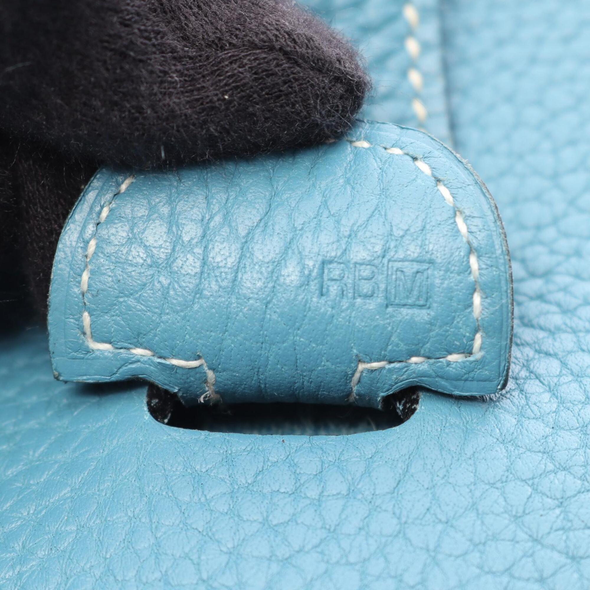 Hermes Blue Taurillon Clemence Leather Handbag Shoulder Bag (Pre-Owned)