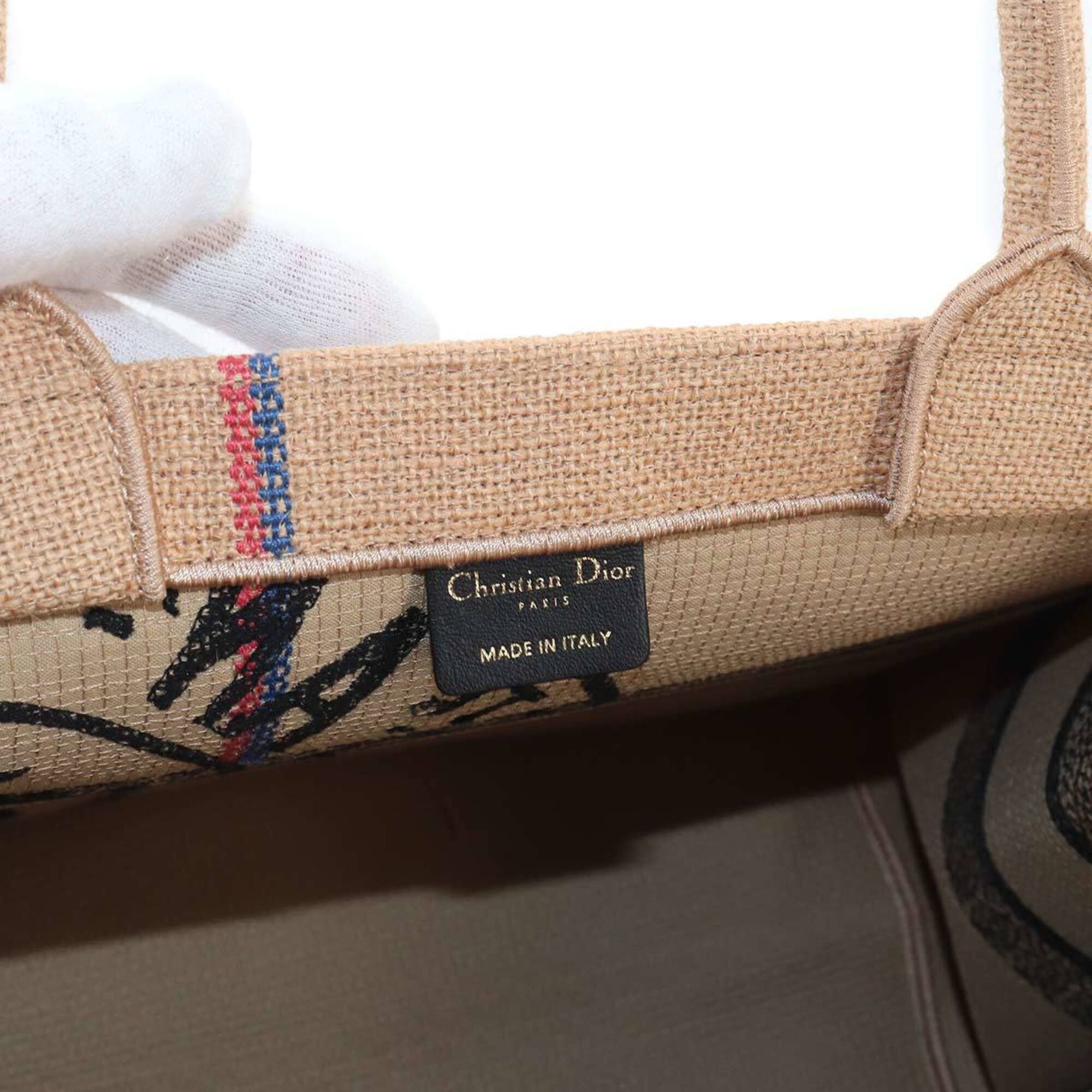 Christian Dior Beige Canvas Hemp Handbag Tote Bag (Pre-Owned)