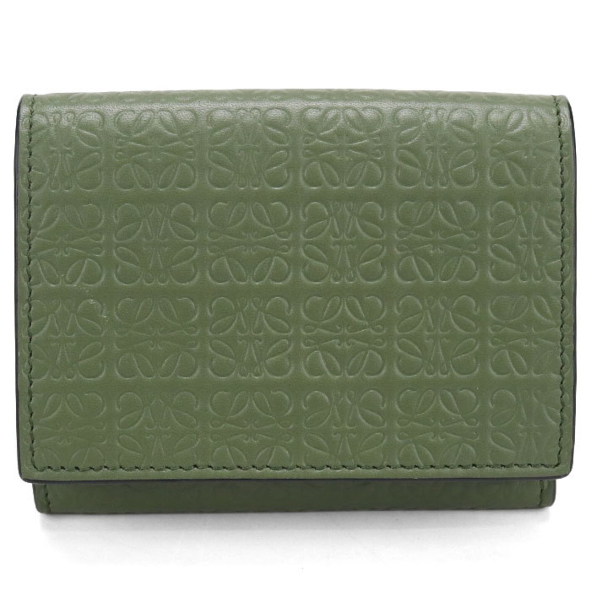 Loewe Green Leather Wallet (Tri-Fold) (Pre-Owned)
