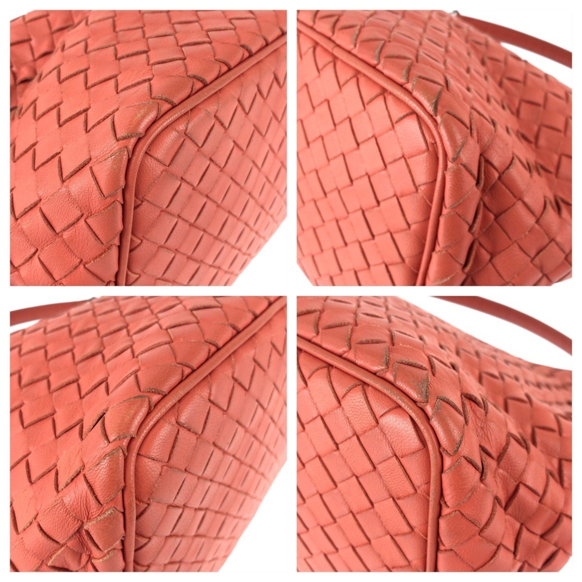 Bottega Veneta Salmon Pink Intrecciato Handbag Shoulder Bag (Pre-Owned)