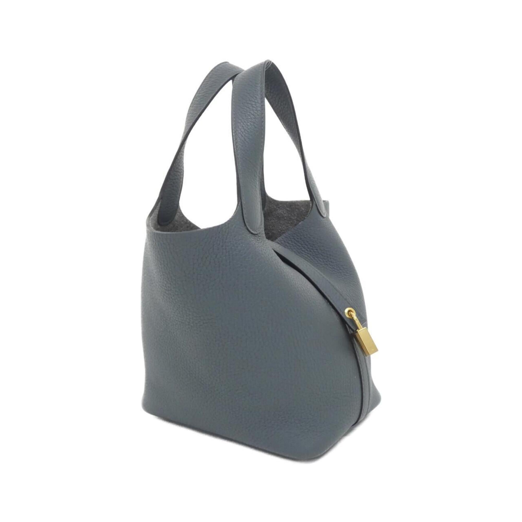Hermes Blue Taurillon Clemence Leather Handbag (Pre-Owned)