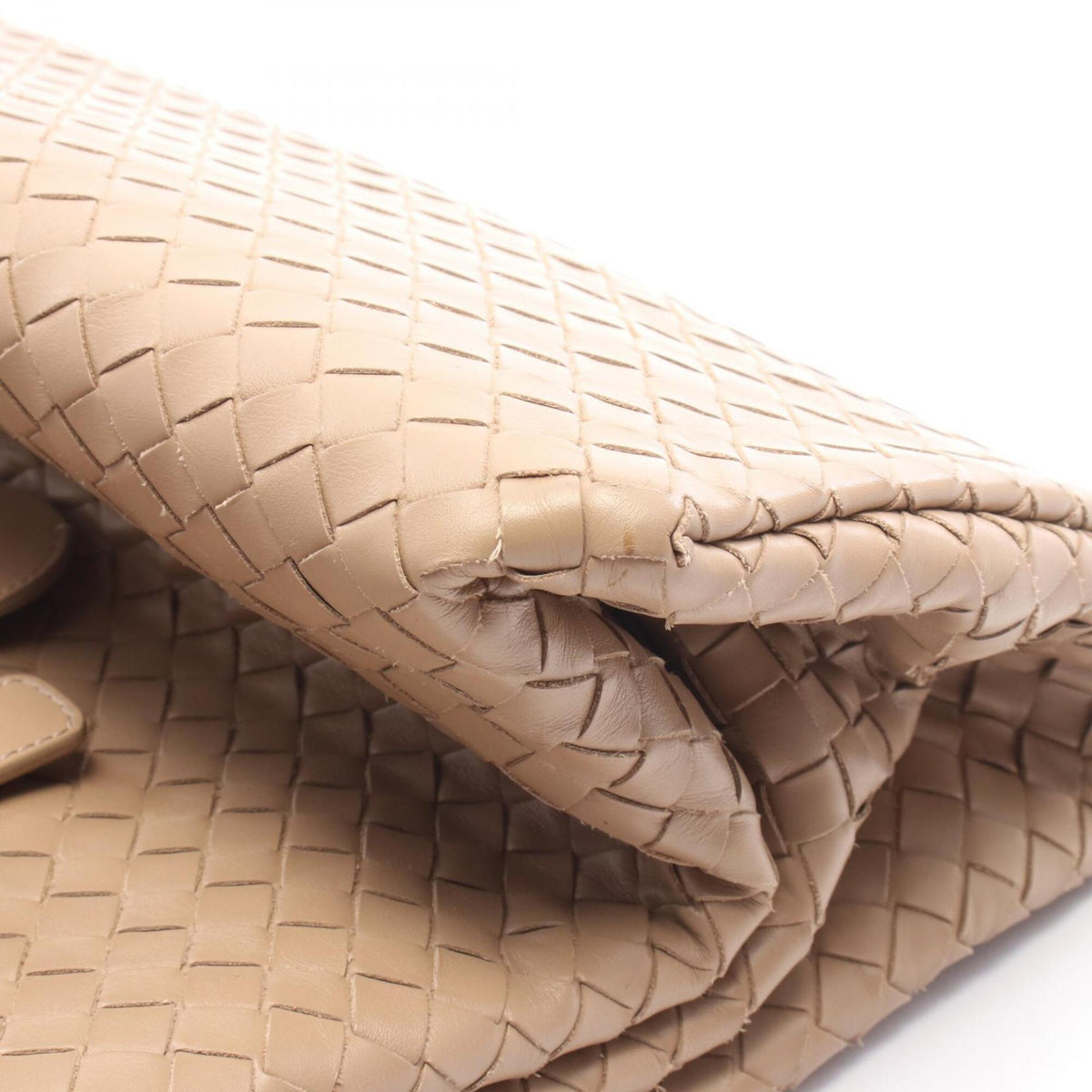 Bottega Veneta Intrecciato Beige Leather Handbag (Pre-Owned)