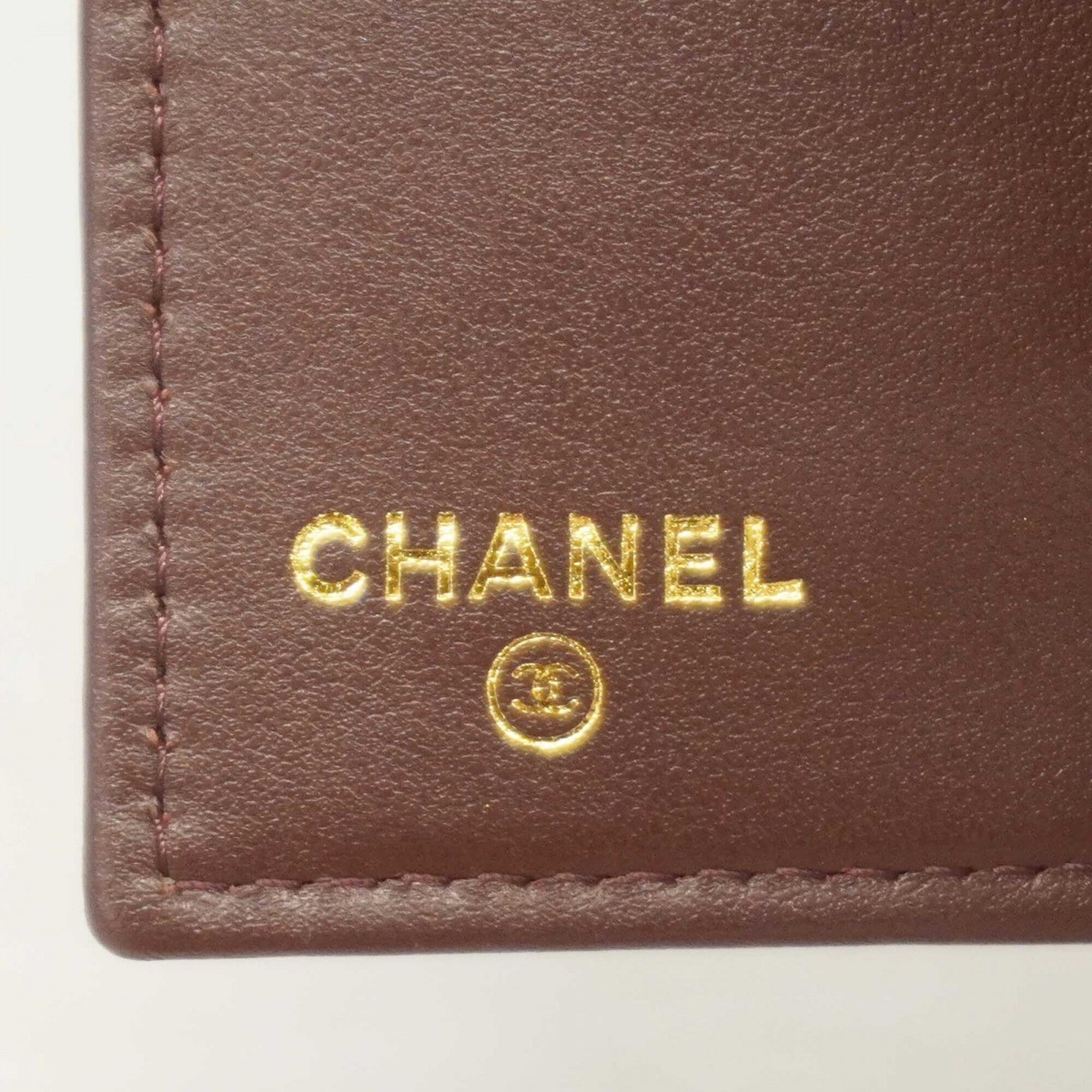 Chanel Black Grained Calfskin Wallet (Tri-Fold) (Pre-Owned)