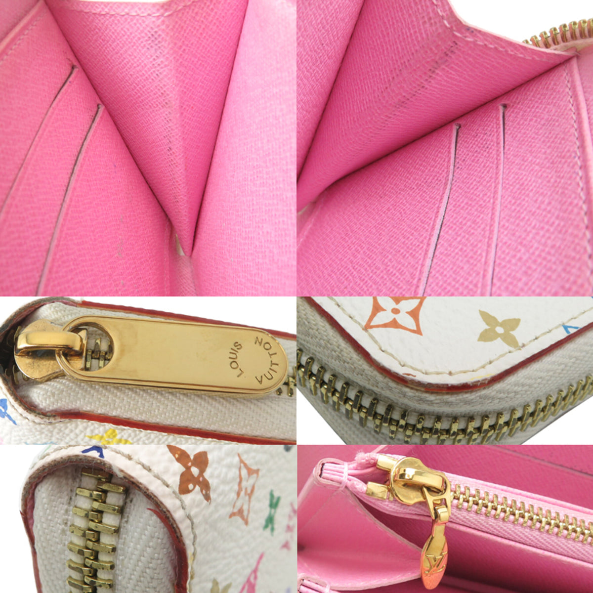 Louis Vuitton White Monogram Multicolore Long Wallet (Bi-Fold) (Pre-Owned)