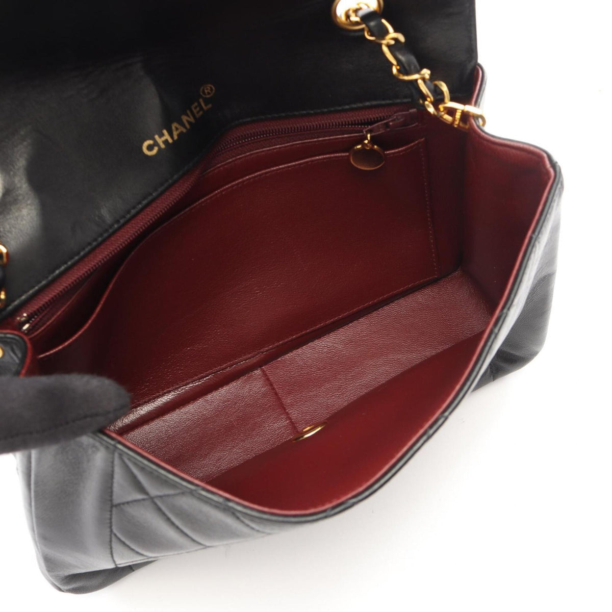 Chanel Black Leather Handbag Shoulder Bag (Pre-Owned)