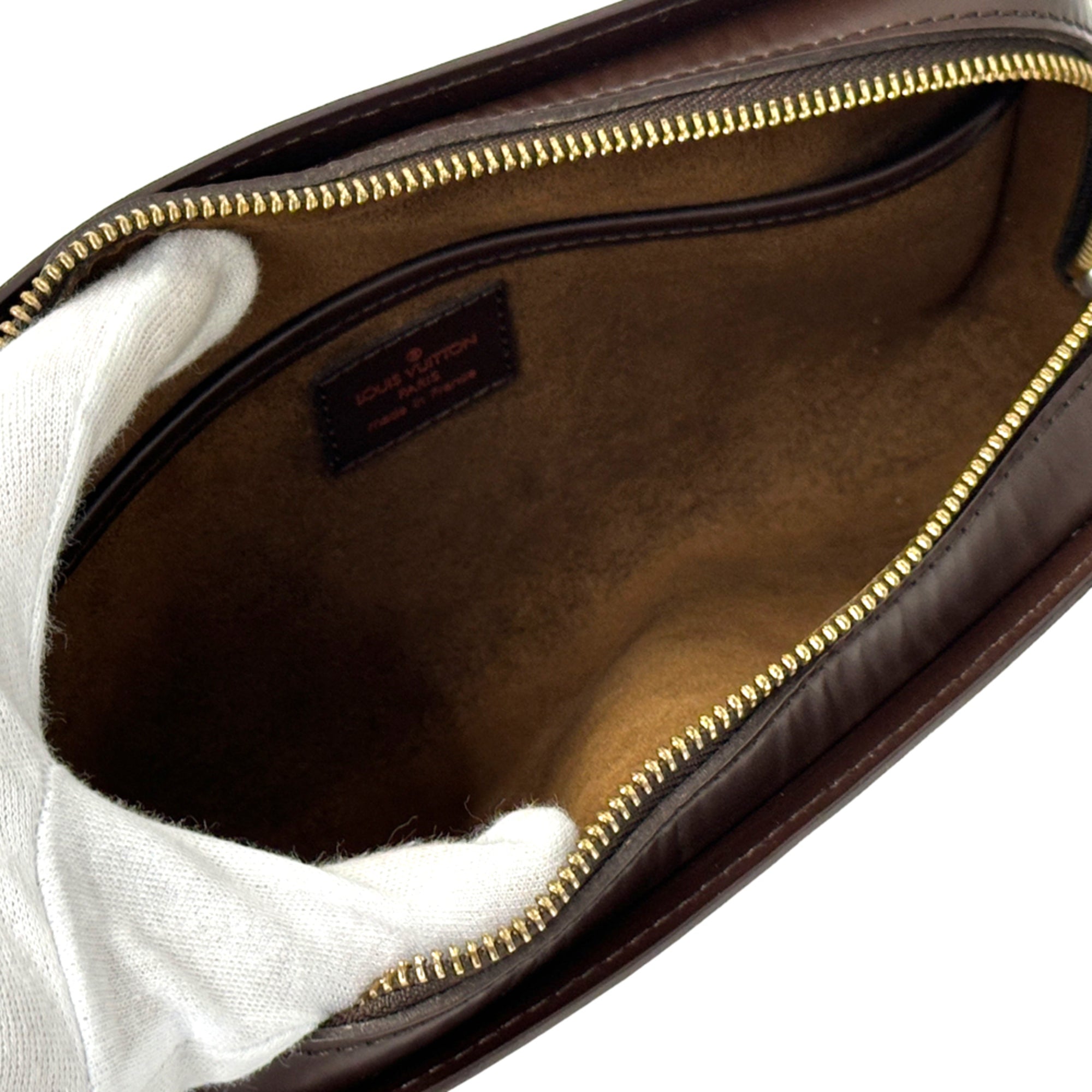 Louis Vuitton Brown Ebene Damier Canvas Clutch Bag Handbag (Pre-Owned)
